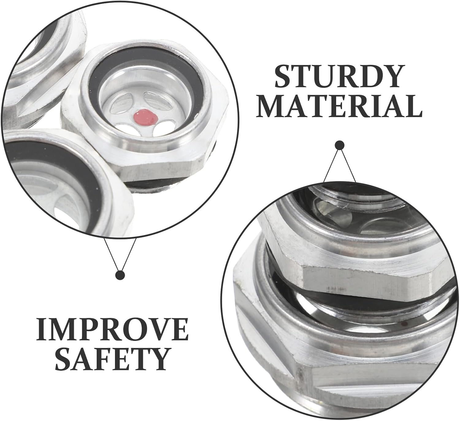 5PCS Aluminum Alloy Oil Level Sight Glass Gauge for Air Compressor Tank Male Thread G1/4 G1/2 G3/4 G3/8 G1 Oil Window Indicator for Liquid Level Detection image number 4