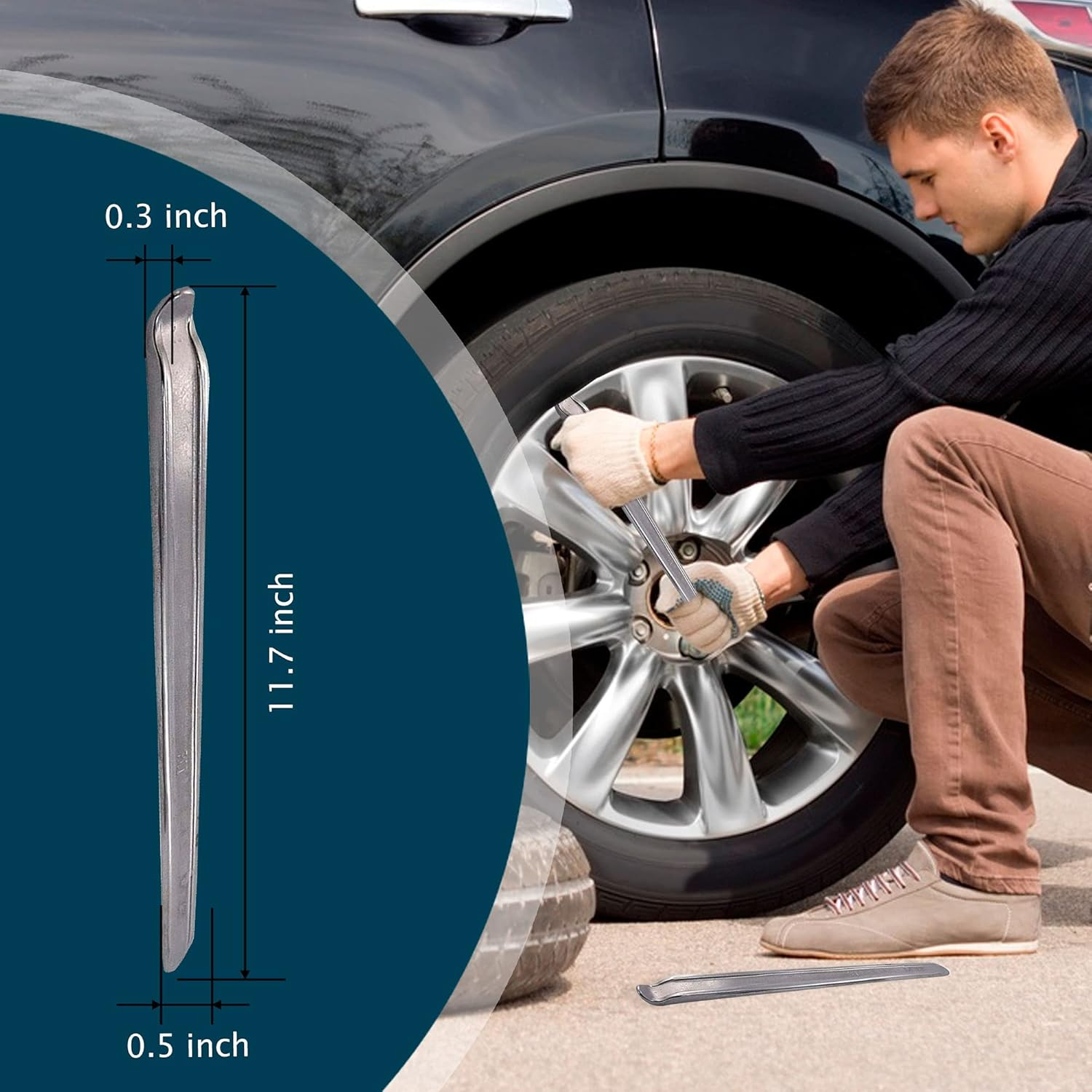 Motorcycle Tire Iron Lever Spoon Tools Kit Set of 2 Tire Irons Rim Bike Irons Changing and Repair Tires