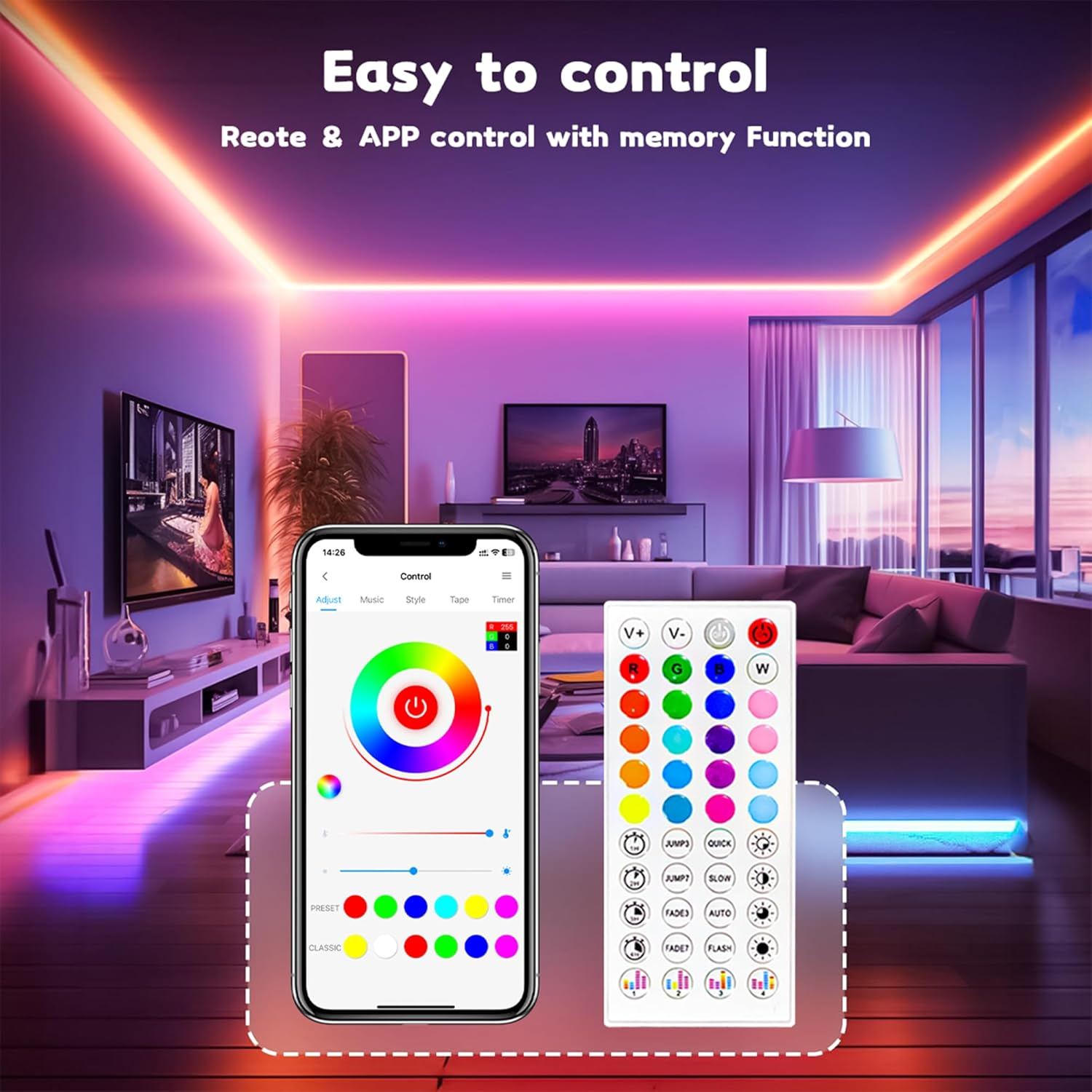 Cozylady 20Ft LED Neon Rope Lights, Waterproof 6M RGB Rope Lights Works with Alexa, Google Assistant, Music Sync, Smart Wi-Fi App Control, DIY Design Neon Lights for Bedroom Gaming Room Wall Decor image number 5