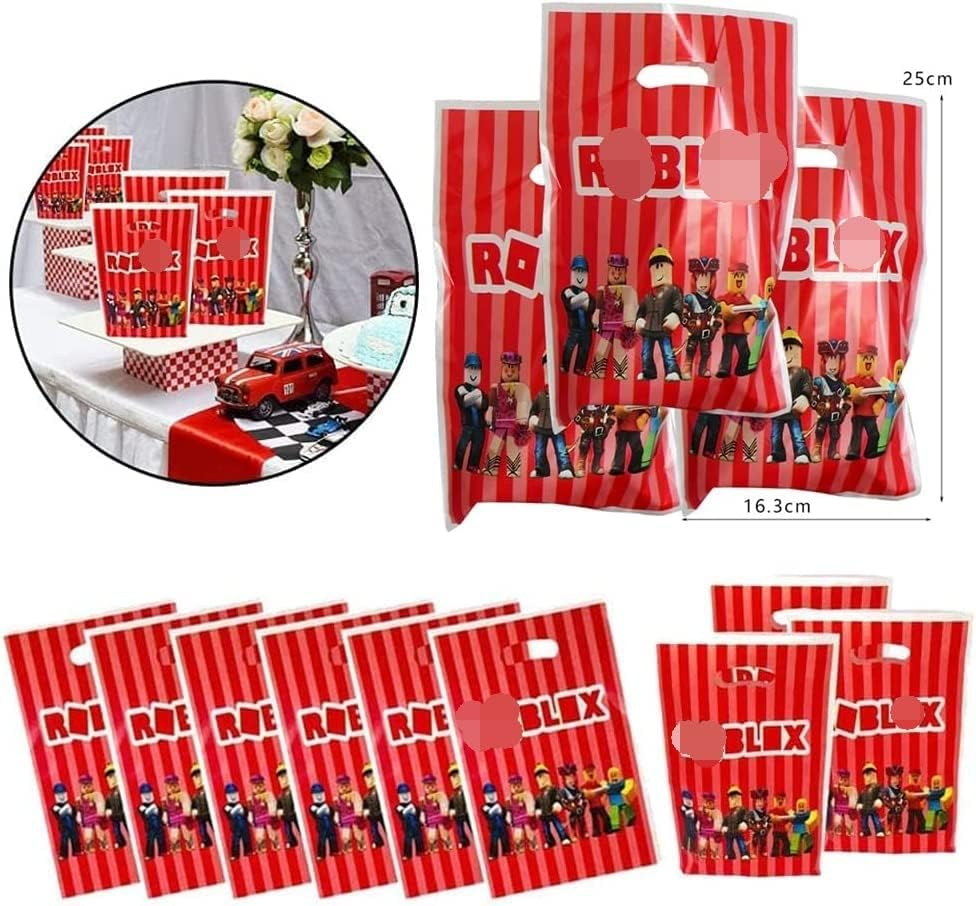 Key Ring Toy, Keyring Set, Roblx Coloured Silicone Bracelets (12), Key Ring (6), Gift Bags (10), Party Accessories for Children'S Birthday, Game, Theme Party image number 5