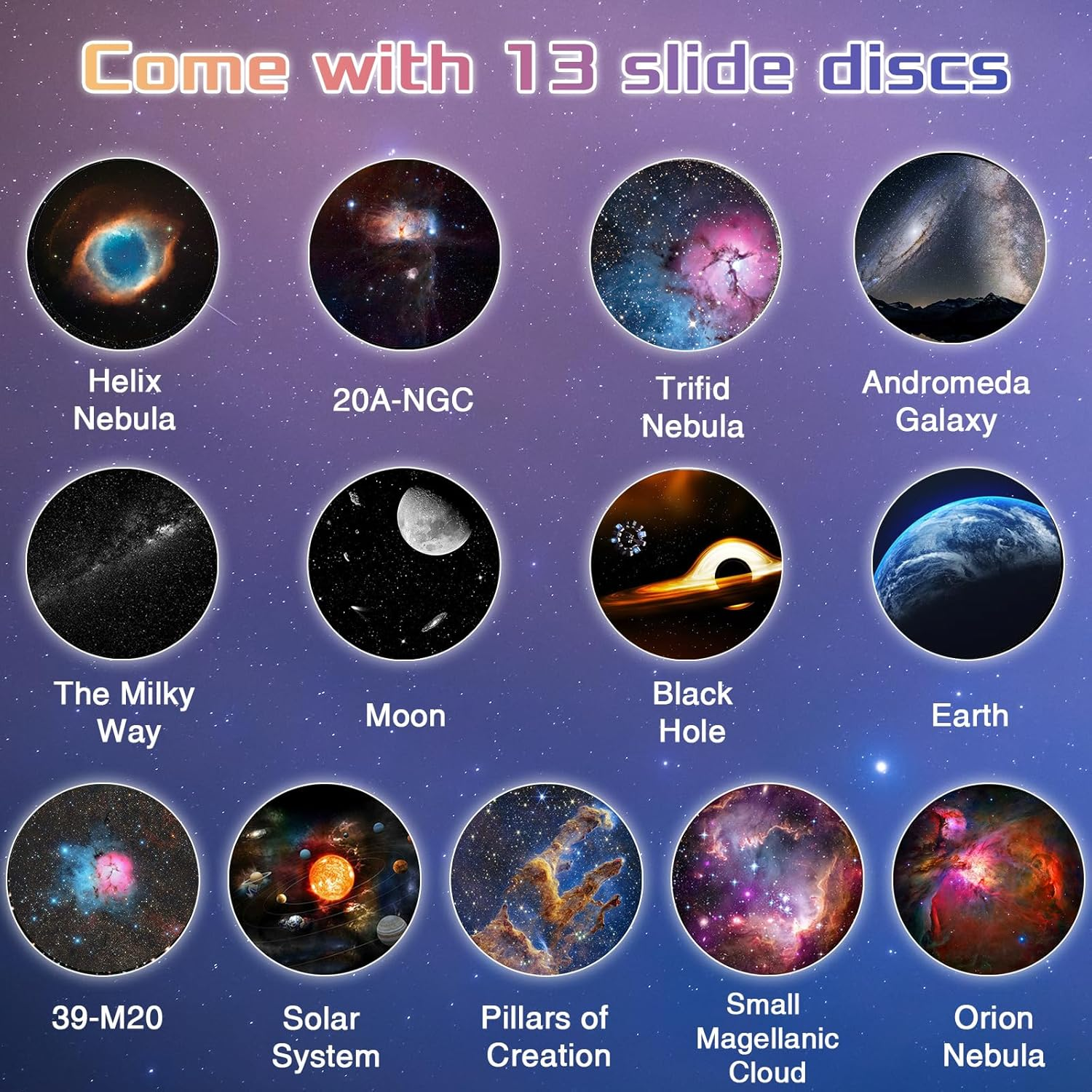 Galaxy Projector, 13 in 1 Home Planetarium Galaxy Projector for Bedroom, Star Projector Galaxy Light with Timer, Adjustable Focus Night Light Projector for Kids Adults, Room Decor (Black) image number 5