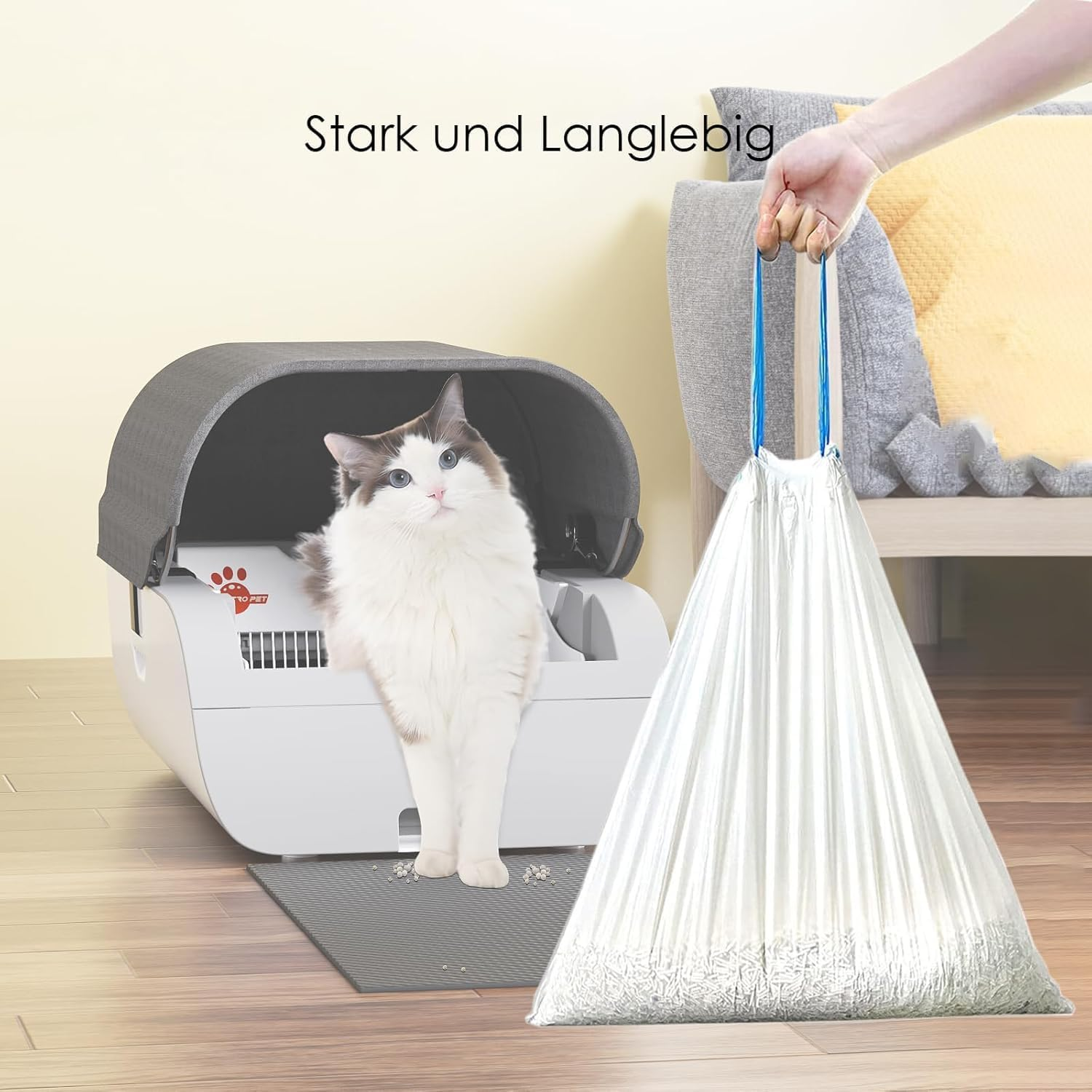 Astropet Cazentoilette Bag for Helios Series Oven Self-Cleaning Cat Litter Tray, Durable Rubbish Resistant (Pack of 120) image number 1