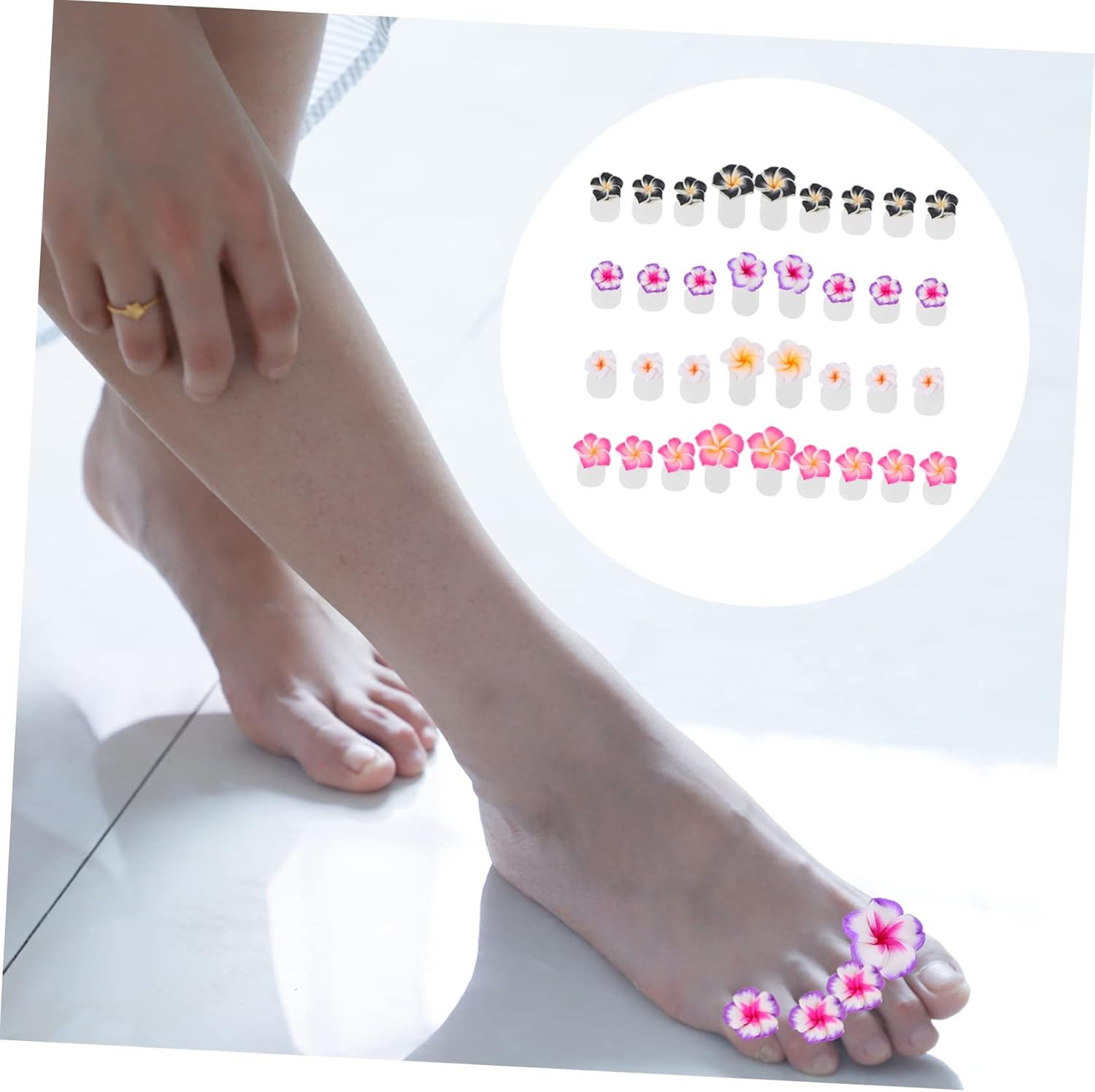 Minkissy Nail Polish Separator Toe Spacer 32Pcs Silicone Toe Separators for Pedicure Art image number 4