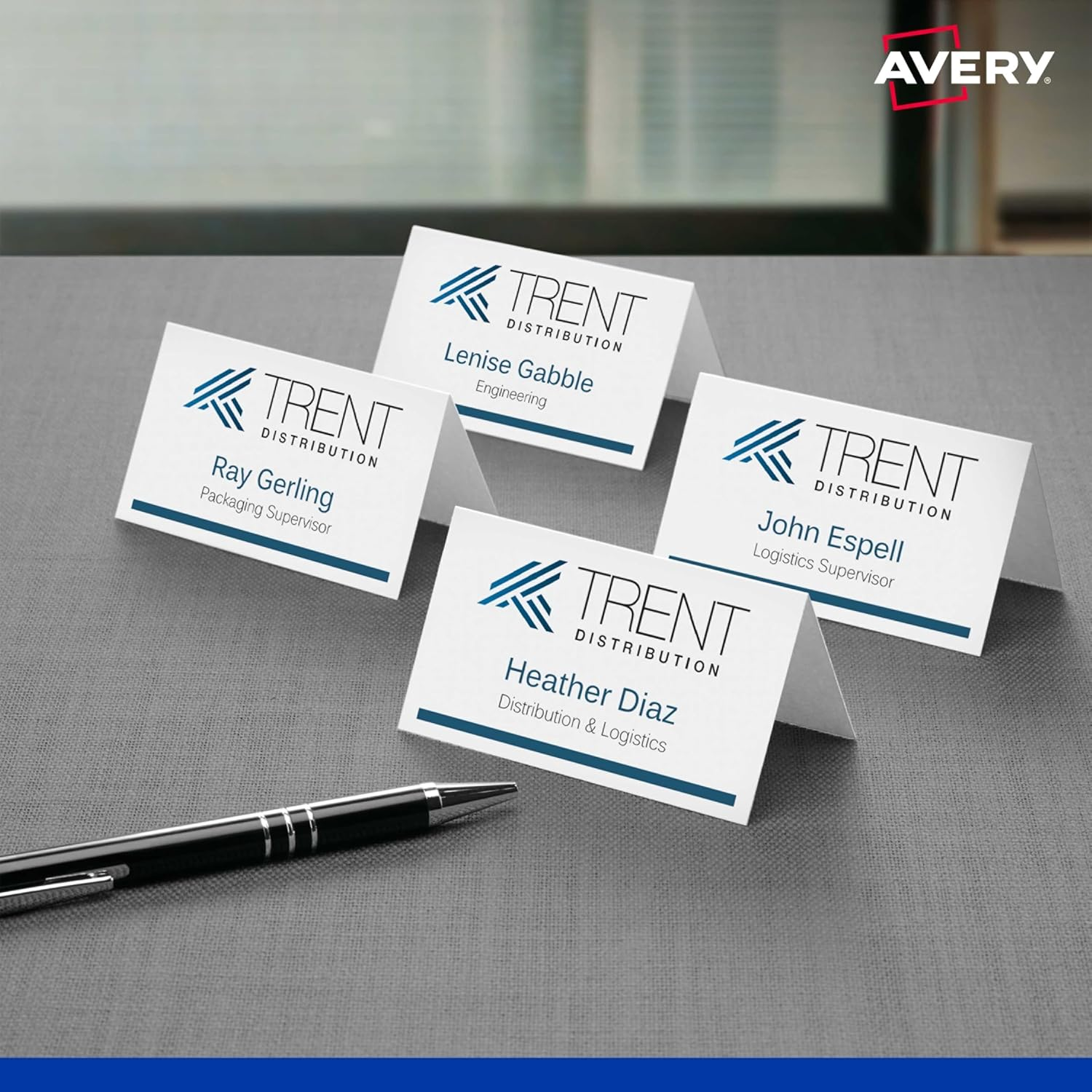Avery Printable Folded Place Cards - Conferencing Supplies - Name Cards, 85 X 50 Mm, 40 Cards / 10 Sheets, 260 GSM (982503 / C32073) image number 1