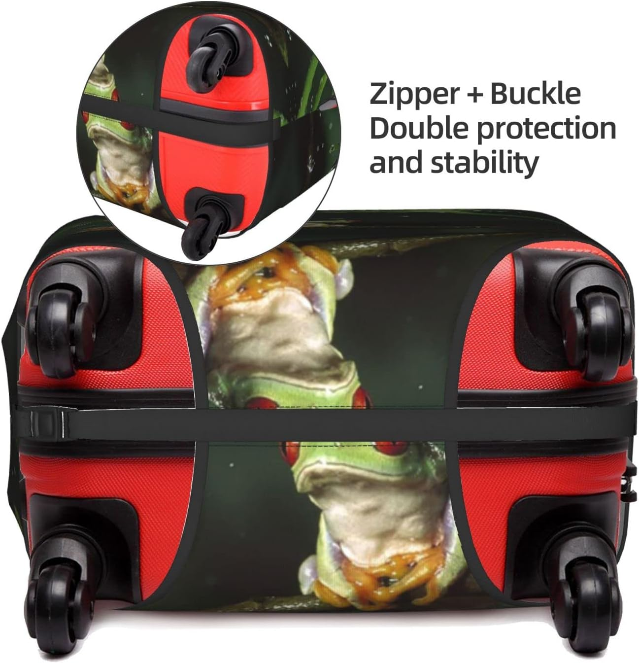 Peace Tree Frog Luggage Cover Anti-Scratch Suitcase Protector Fits 18-32 Inch Luggage image number 2