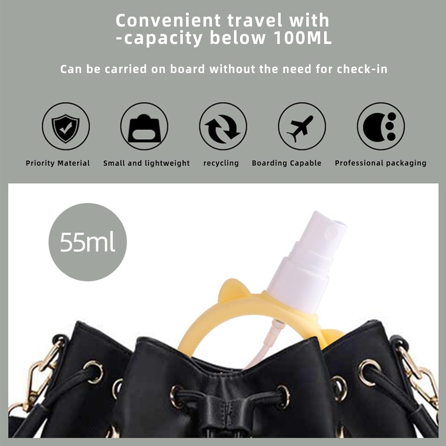 Travel Spray Bottle - Fine Mist Sprayer, Mister Spray Bottles | 55Ml Small Refillable Portable Spray Bottle with Cover for Business, Holiday, Skin Care, Perfume, Outdoor Activities - Green image number 4