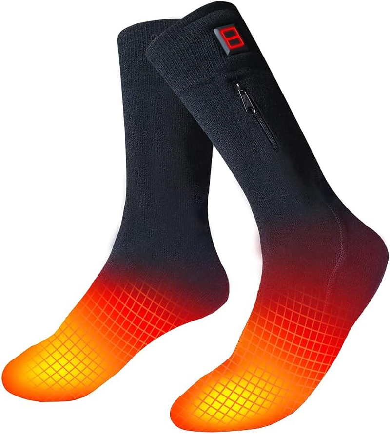 Rechargeabel Electric Heated Socks for Men and Women, Riding Motorcycle and Bicycle Camping Hiking Fishing Skiing in Cold Winter Thermal Socks Warm Foot image number 3