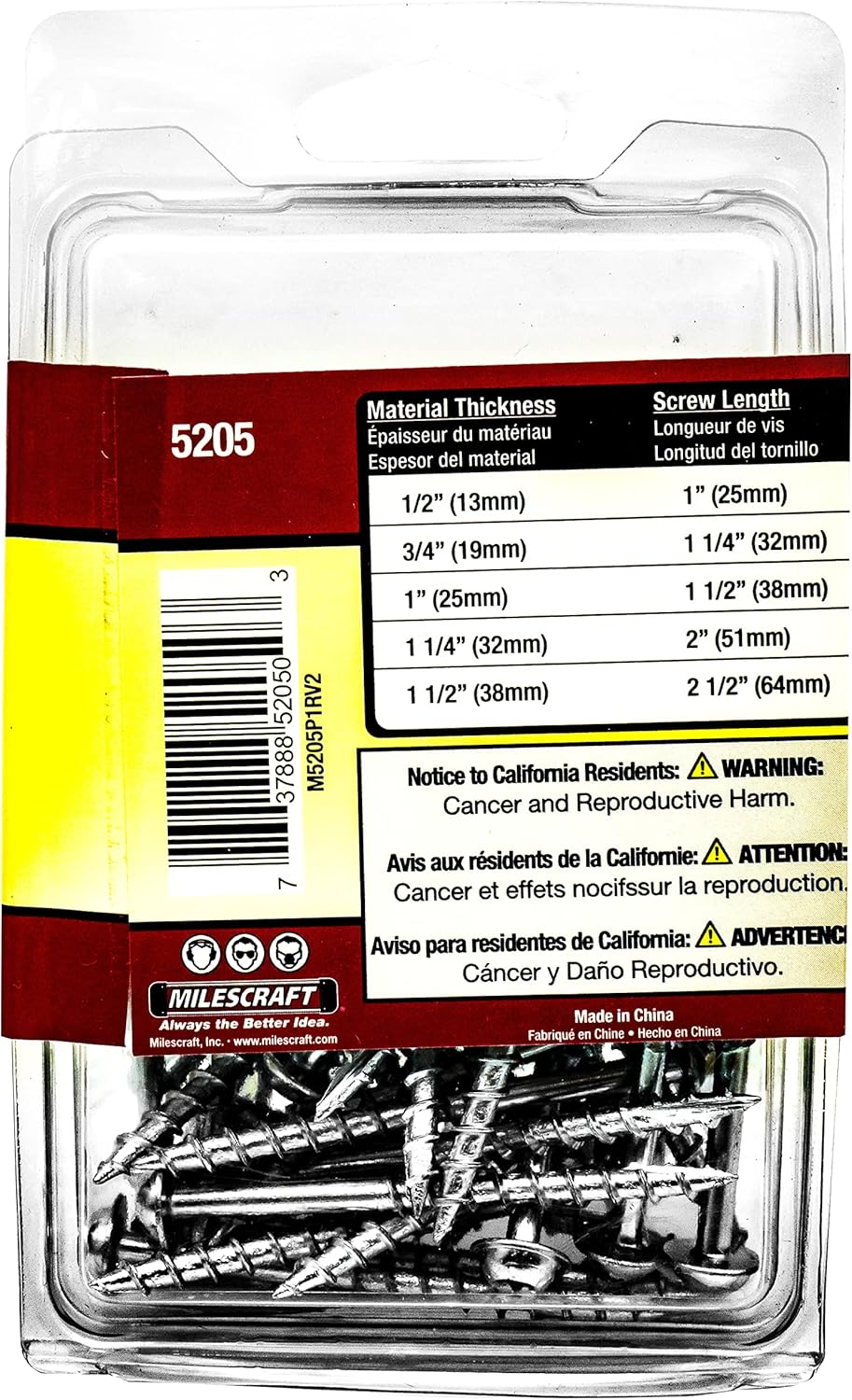 Milescraft SQD Pocket Coarse Wood Screw 50-Pieces, 8G X 50 Mm Size image number 6