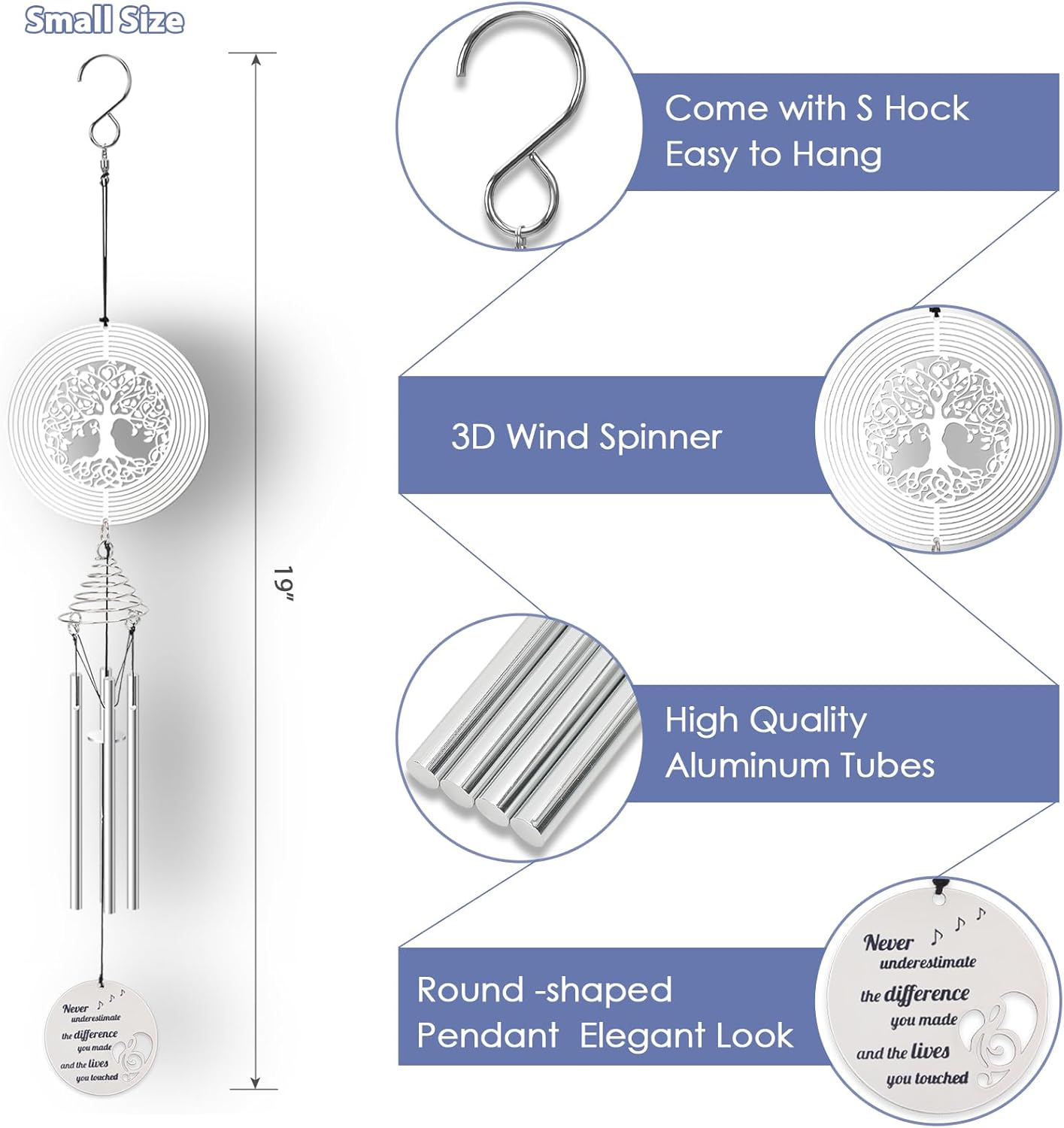 Retirement Wind Chimes, Happy Retirement Gifts for Woman, Funny Retired Gifts for Men, Coworker, Nurse, Boss, Doctors, Teacher A01 image number 4