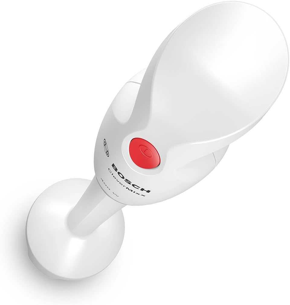 Bosch Clevermixx MSM14000 Hand Blender, Removable Mixing Base, Ergonomic Handle, Lightweight Housing, 4-Blade Knife, Easy Cleaning, 400 W, White/Red