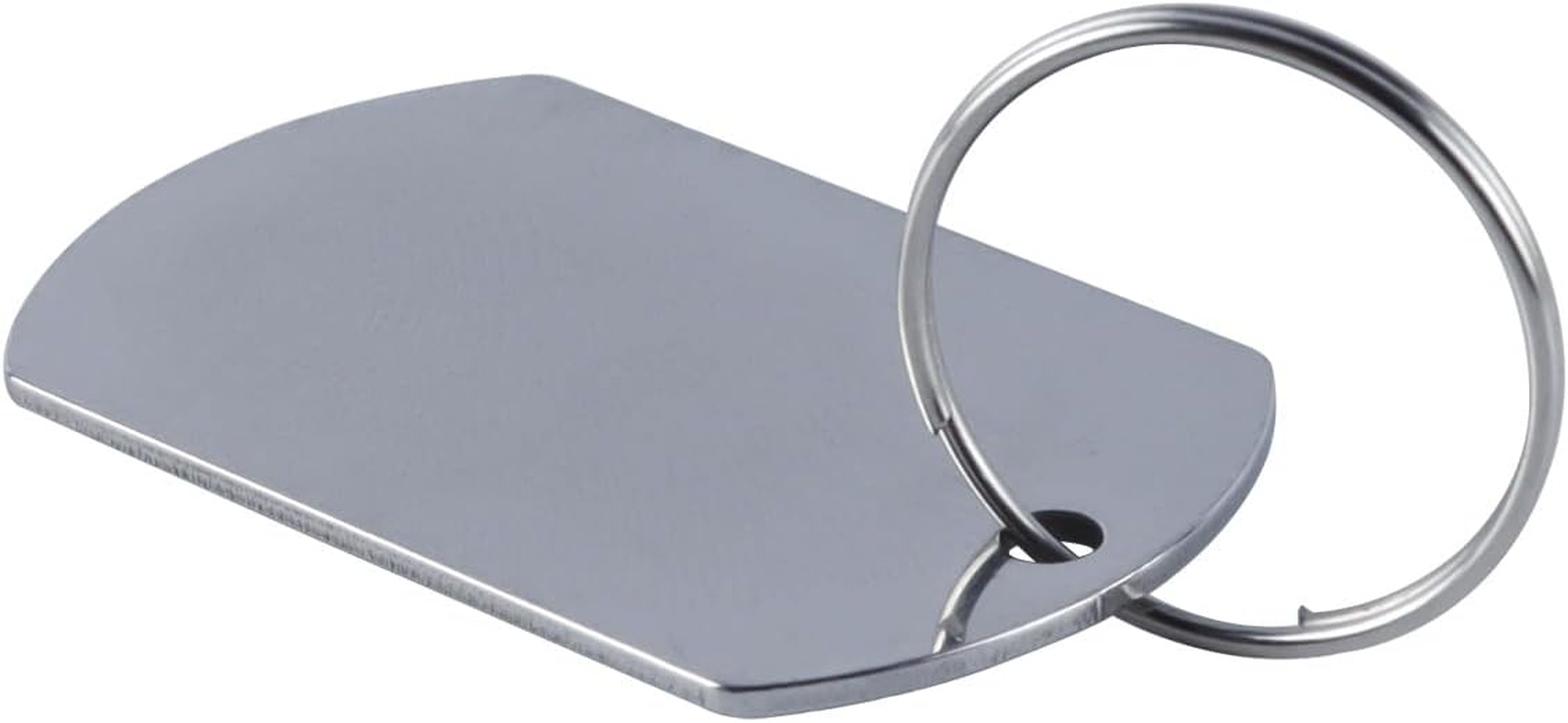 Orivin 24 Pieces Stainless Steel Dog Tag Engraving Blanks Blank Dog Tag Tags Key Rings round DIY Key Ring for Crafts image number 6