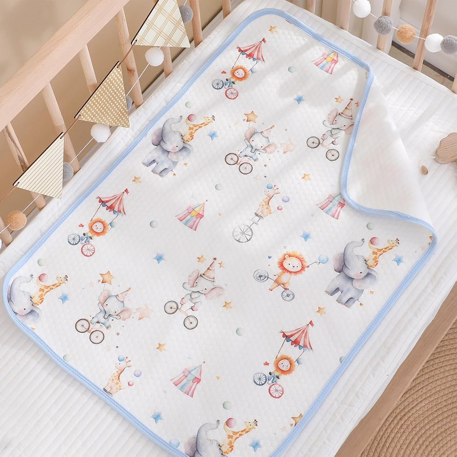 Baby Changing Mat - Foldable Baby Changing Mat Waterproof | Washable Portable Changing Mats, Small Lightweight Changing Mats, Washable Bassinet Pee Liner Mat for Potty Training Bedwetting image number 2