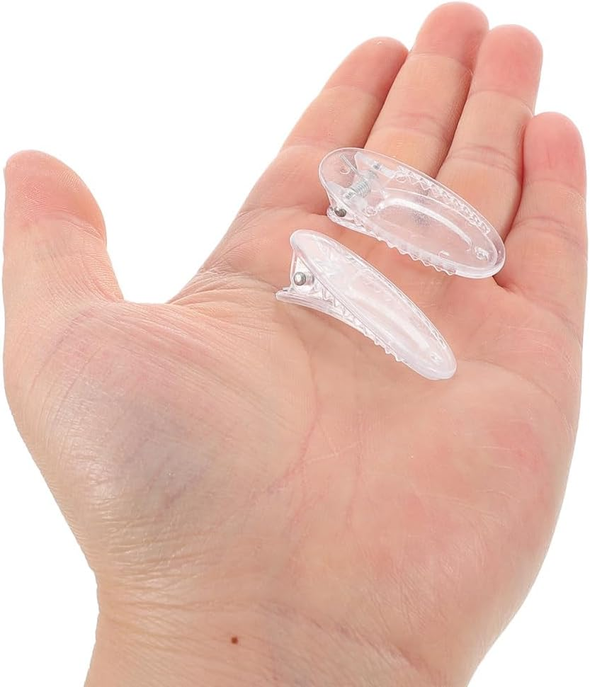WOFASHPURET Pack of 20 Mini Hair Clips for Boys Girls Transparent Crocodile Hair Clips Large Non-Slip Clips in Oval Design for School Home and Parties image number 1