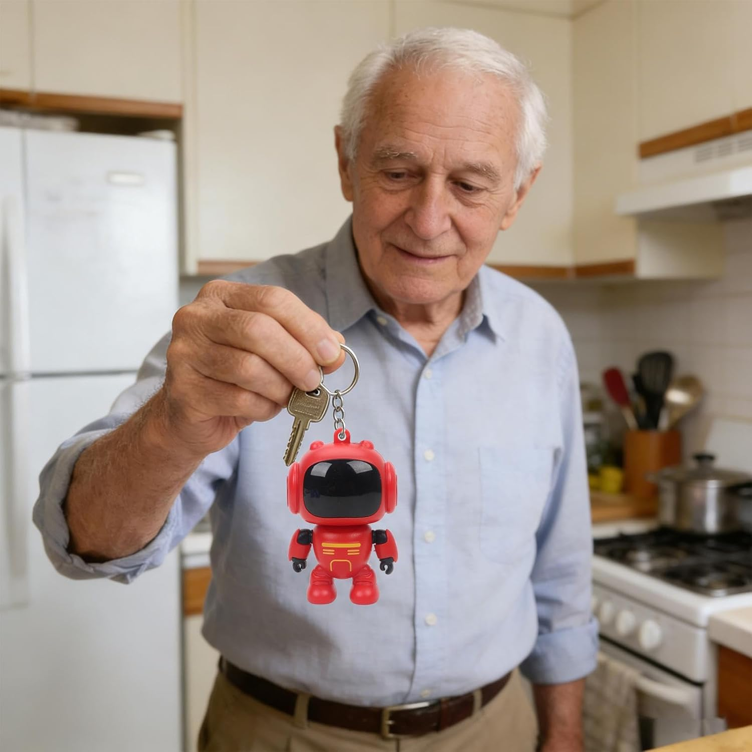 Yorajuy Bag Charm,Joint Movable Robot Wallet Pendant,Luminous Eyes Design Purse Keychain | for Women Bag Wallet Schoolbag Handbag Home Car Travel image number 2