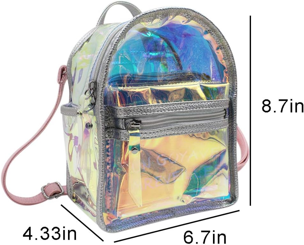 DDPOND Colorful Transparent Daypack Women Clear Cosmetic Makeup Bag Small Satchel for Daily Usetravel Beach - A image number 6