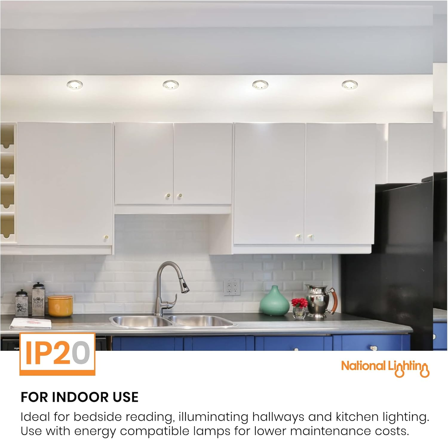 CAST Recessed Spotlight Ceiling Lighting Downlight Mains 240V GU10 Fitting for Halogen or LED Lights Lamps Bulbs Satin Nickel Finish Adjustable Tilt Version for Living Room Bedroom Kitchen IP20 Rated - Gloss White (Tilt Version) image number 7