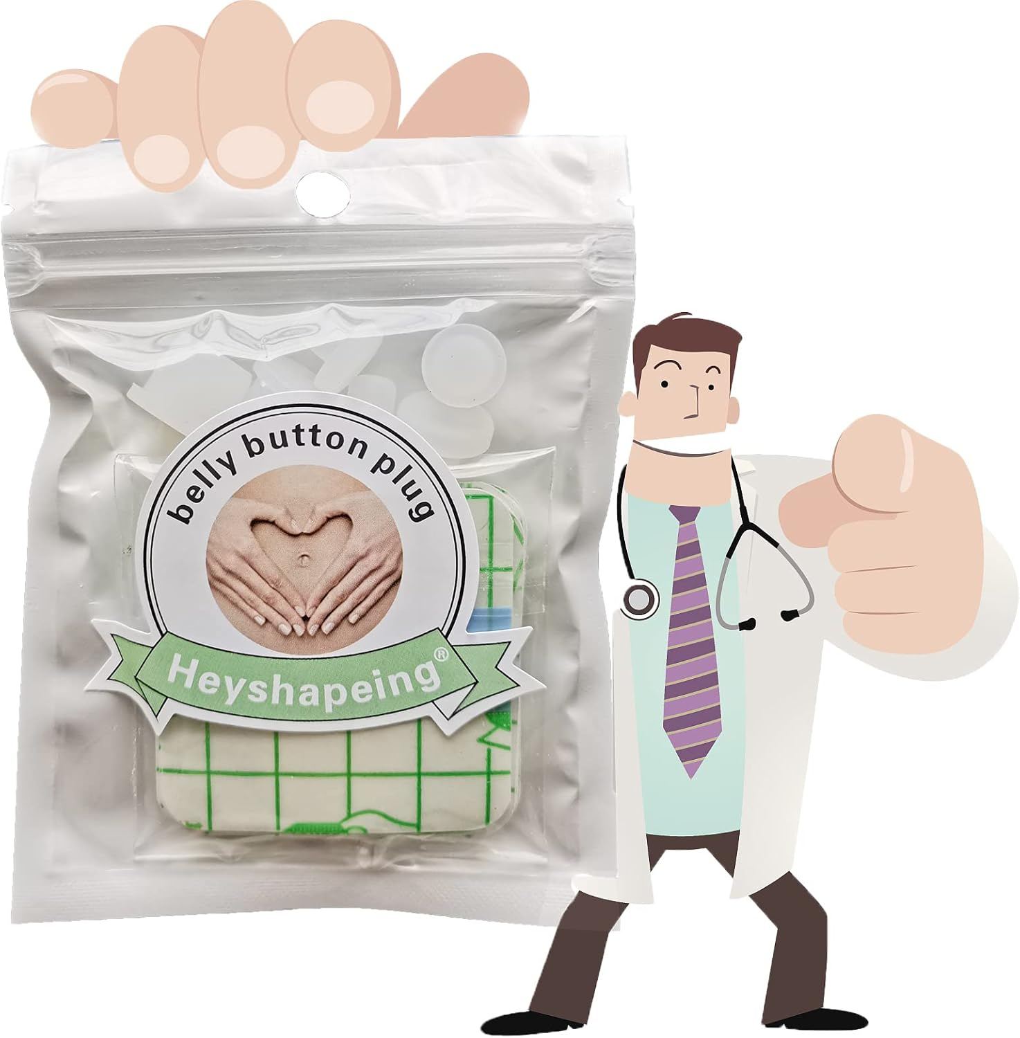 11PCS Adult Belly Button Plug Post Tummy Tuck Soft Silicone Belly Button Trainer Tummy Tuck for Liposuction(10Pcs+Tape) image number 6