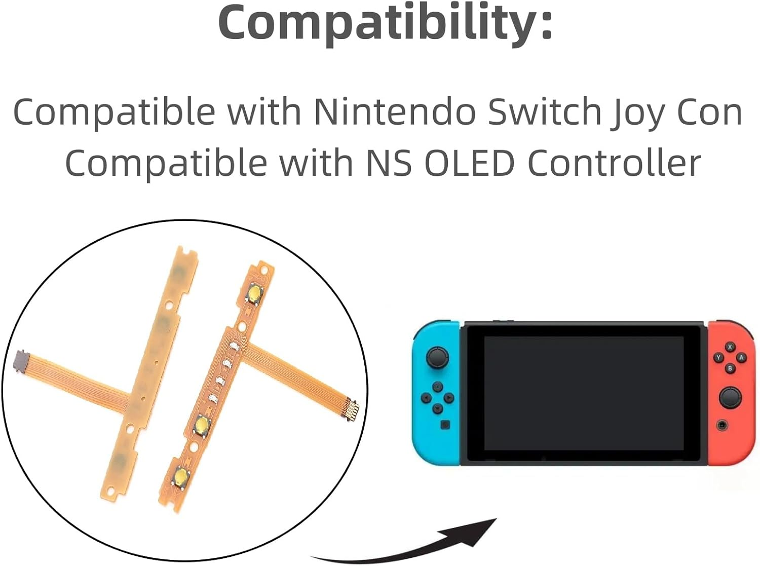 Ruimou 5 Pcs SL SR ZL ZR L Ribbon Flexible Cable Compatible with Nintendo Switch Joy Con/Compatible with NS OLED Controller image number 6