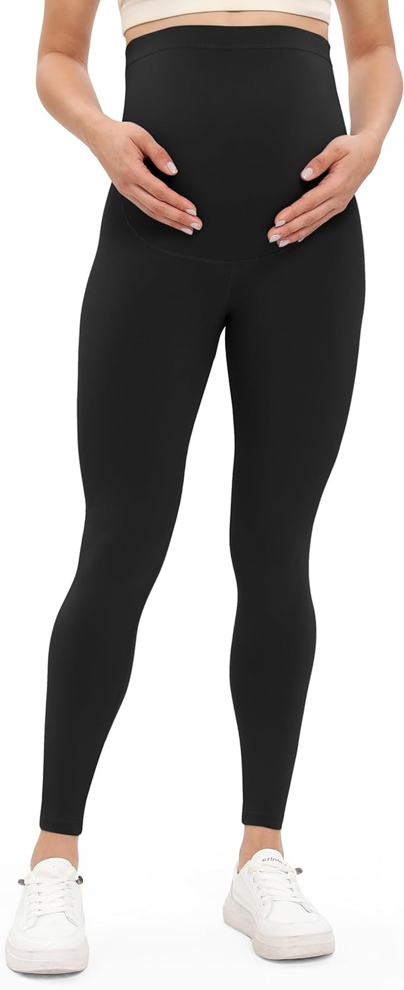 Buttergene Women'S Maternity Leggings over the Belly Maternity Workout Pants Pregnancy Yoga Leggings image number 4