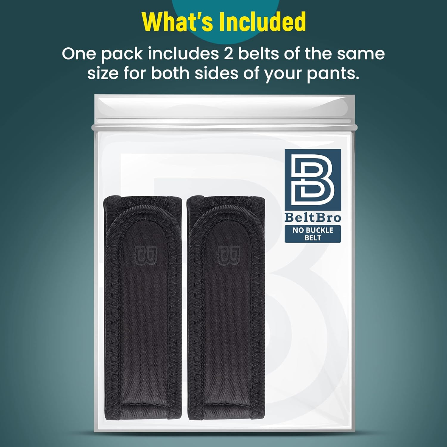 Beltbro Pro Pairs for Men &ndash; Next Generation Buckle-Free Elastic Belt with Ultra-Soft Edge Padding - Fits 1.5 Inch Belt Loops image number 3