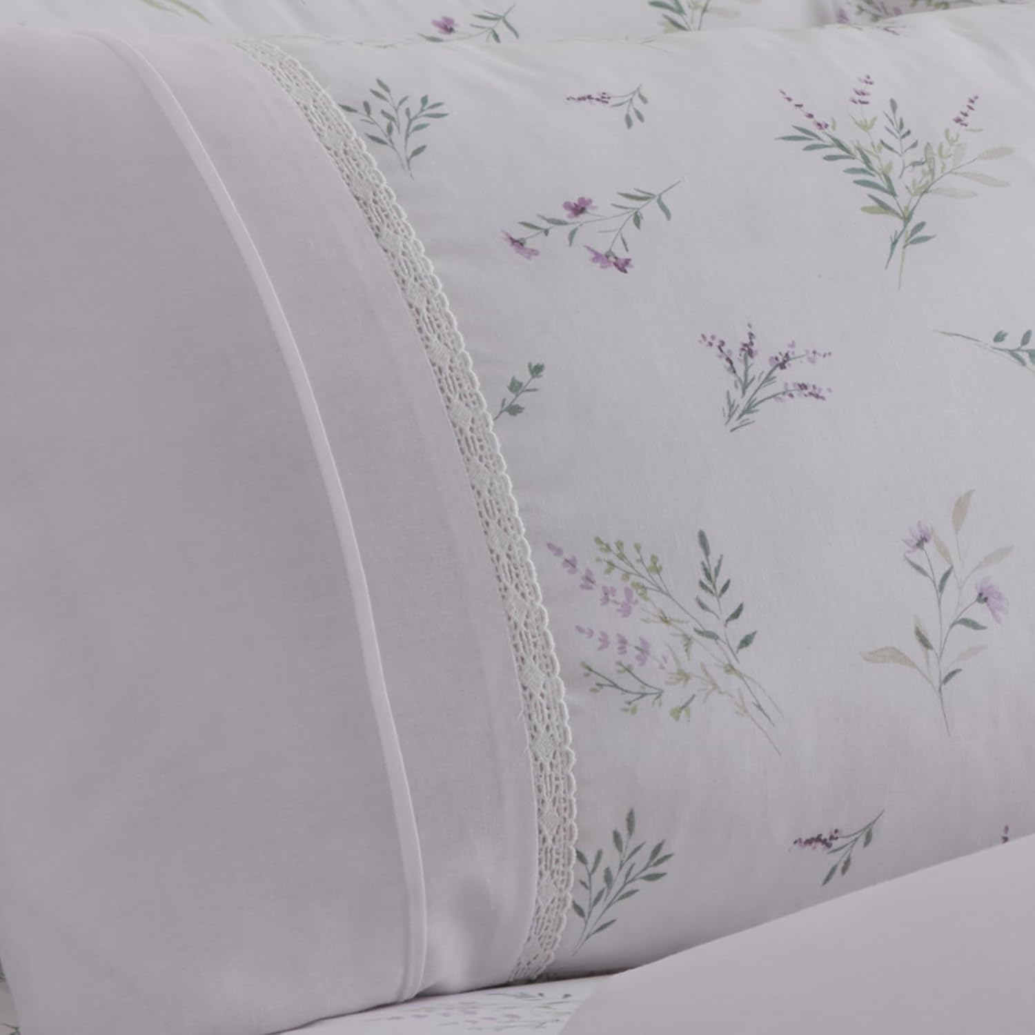 Dreams & Drapes Decorative - Chloe - Lace Trim Duvet Cover Set - Single Bed Size in Lilac image number 2
