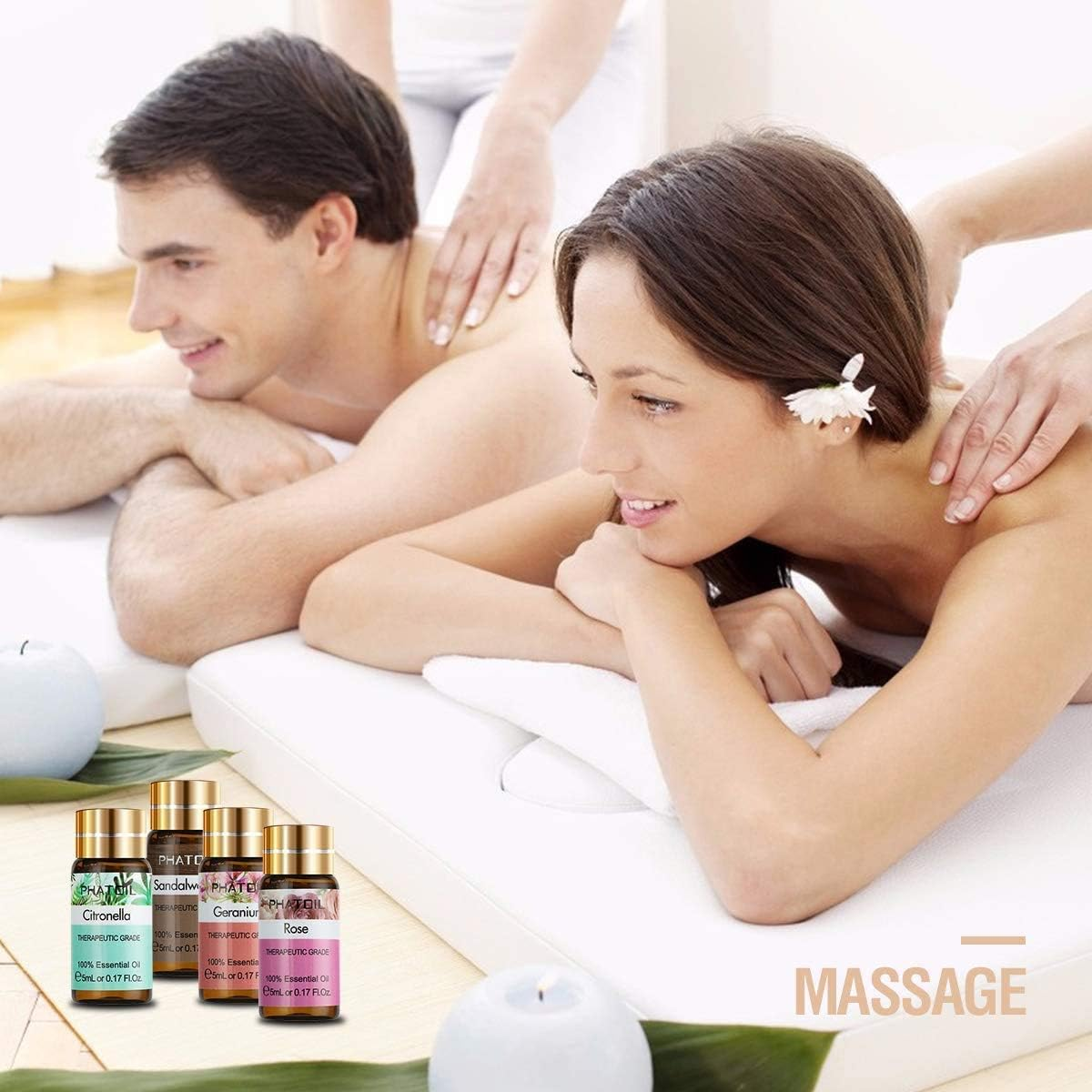 PHATOIL Premium Essential Oils Set with Wood Diffuser 100% Pure Natural Therapeutic Aromatherapy Oils Gift Set-12 Pack/5Ml for Relaxation,Peacefulsleep,Diffuser,Humidifier,Massage,Skin&Hair Care image number 3