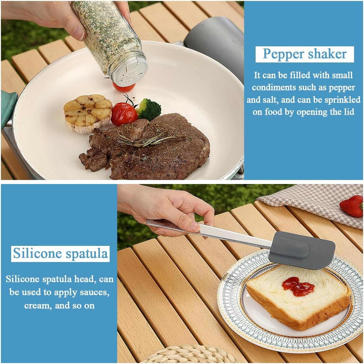 Kyraton Camping Cooking Set 15 Pack, Camping Cookware, Camping Essentials, Portable Camping Kitchen Utensil Set, Ldeal for Backpacking, Barbecuing, Camping and Hiking Trips. image number 1