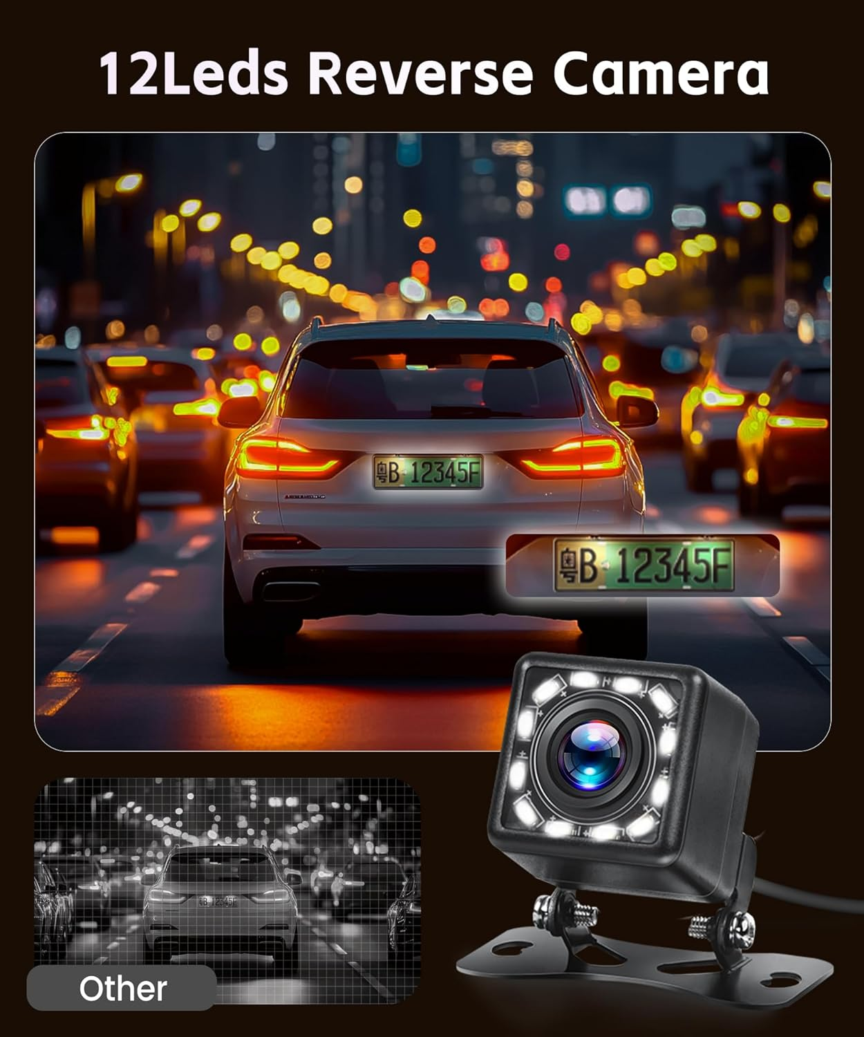 Reversing Camera with 4.3 Inch HD Monitor and Camera, IP68 Waterproof, Colour Night Vision, Reversing Camera with 3.5 M Cigarette Lighter image number 4