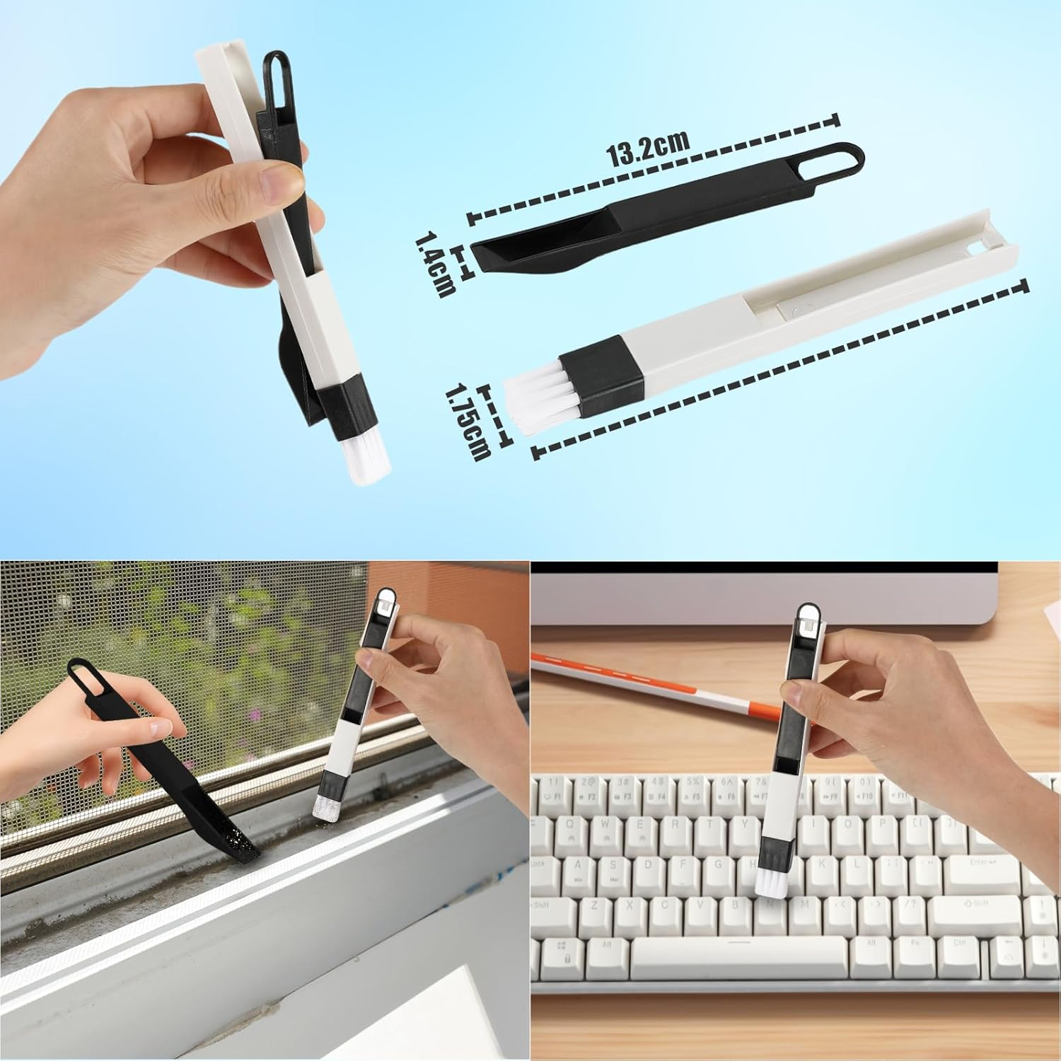 Zikenis Washable Telescopic Duster, Microfibre with Stainless Steel Telescopic Rod, Long Extendable up to 2.45 M, for Ceiling Cobwebs Cleaning, Grey image number 2