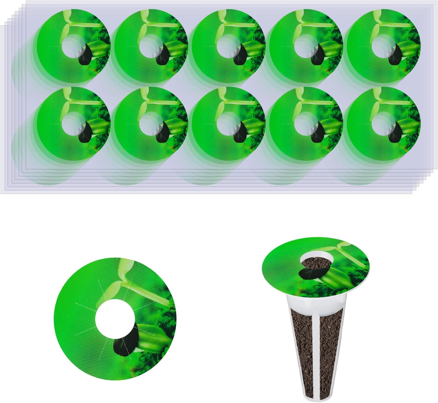 KINBOM 120Pcs Plant Grow Stickers, Grow Baskets Labels Hydroponic Plant Label for Seedlings Garden Pods Plant Labels for Labeling Plants and Understanding Plant Growth image number 1