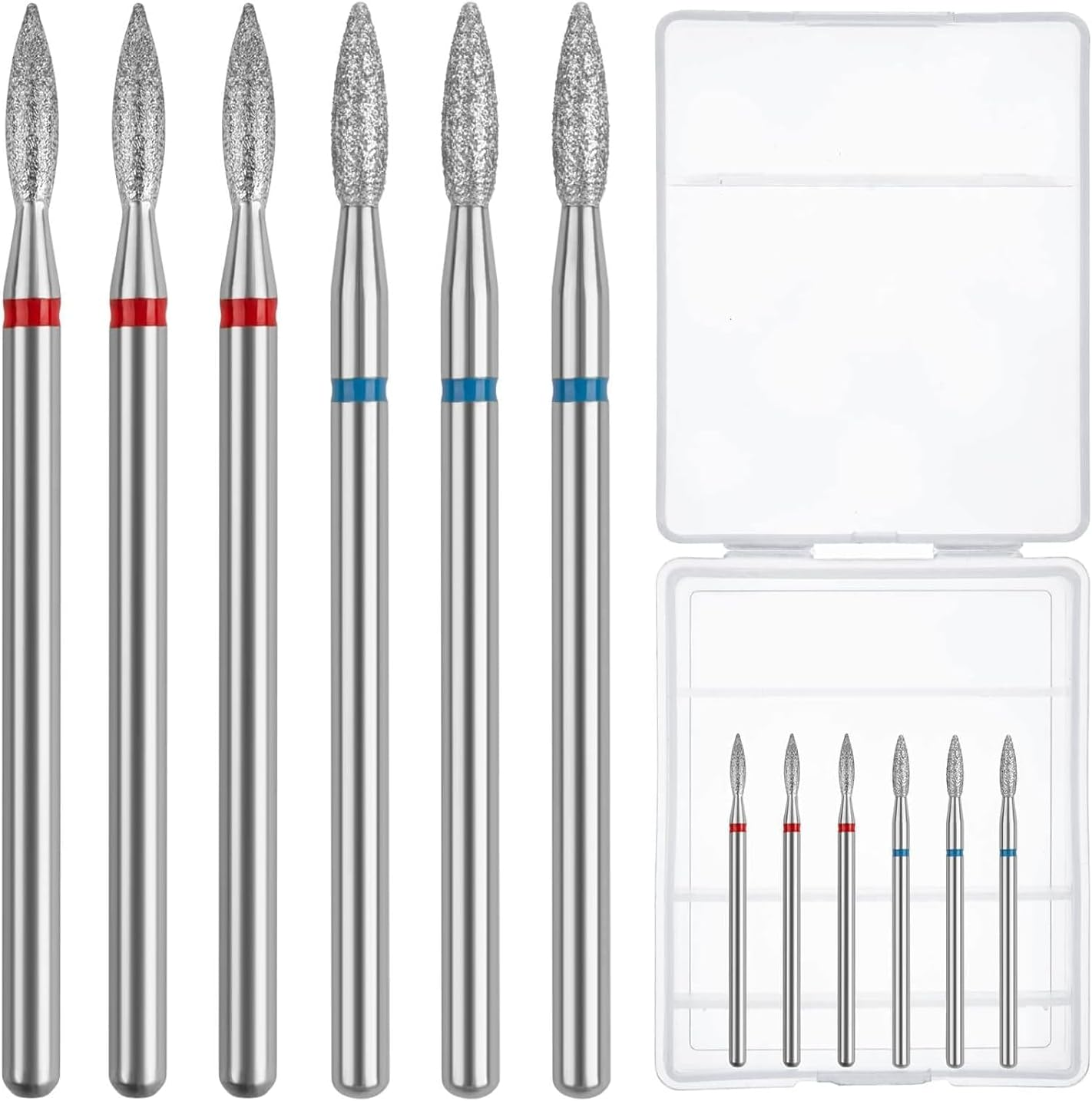 Difenni Cuticle Drill Bit,Nail Drill Bits Flame Cuticle Clean Drill Bit for 3/32''Electric Nail File Machine Cuticle Bit Nail Prep Tool (Red, Flame)