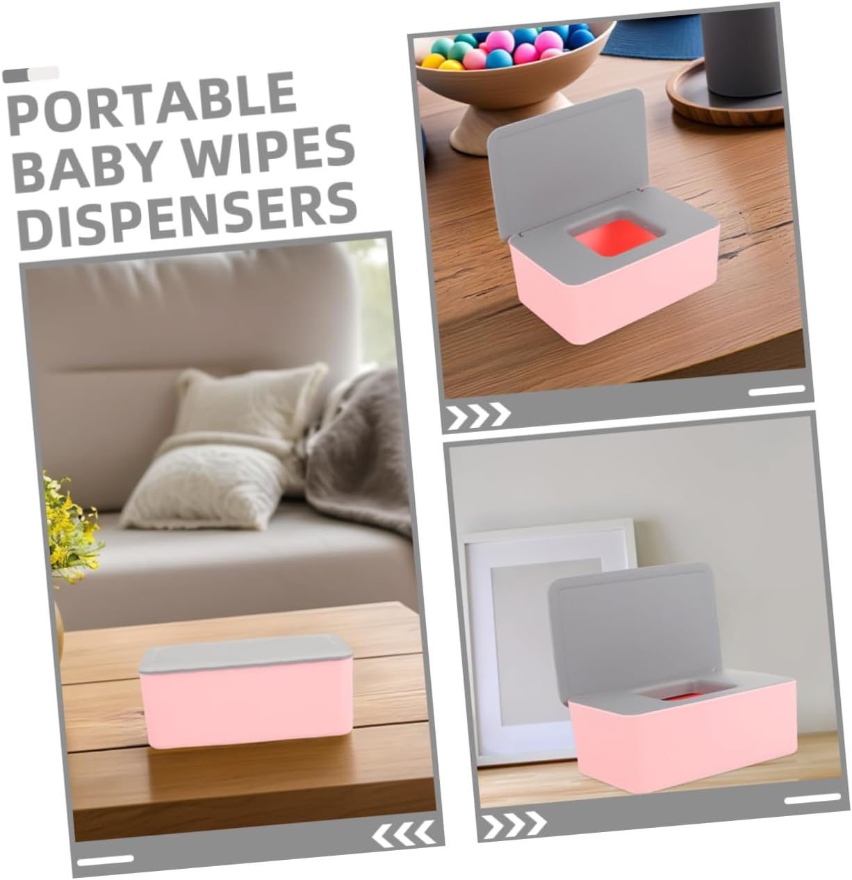 2Pcs Portable Wipe Dispenser Sealed Protection Stylish Wet Tissue Holder for Home and Travel Ample Storage for Wet Wipes Dust and Moisture-Sealed Design image number 2