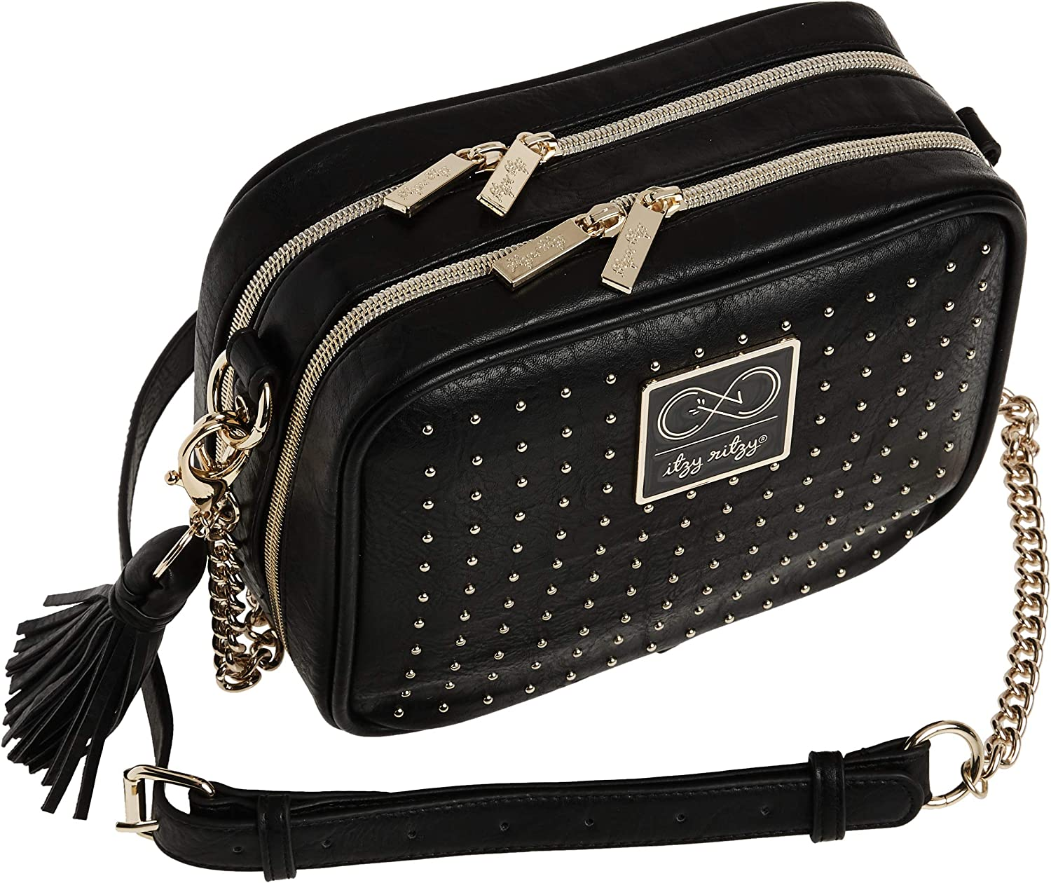 Chelsea + Cole for Itzy Ritzy Studded Double Take Crossbody Diaper Bag