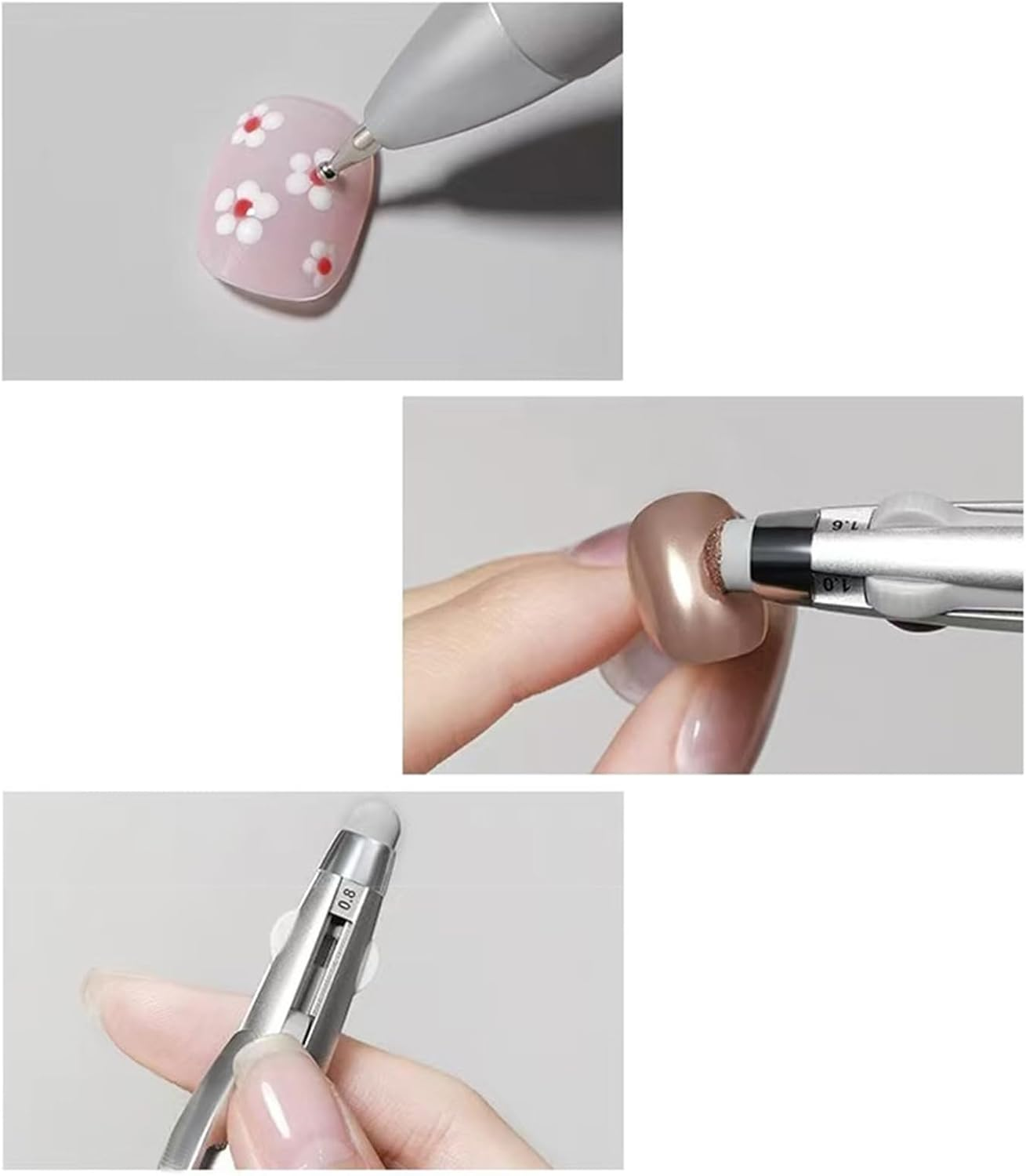 Nail Tip Dot Tool - Retractable Fingernail Paint Dotting Pen for Women,Compact Nail Dot Paint Aid for School Traveling Business Trip Home image number 3