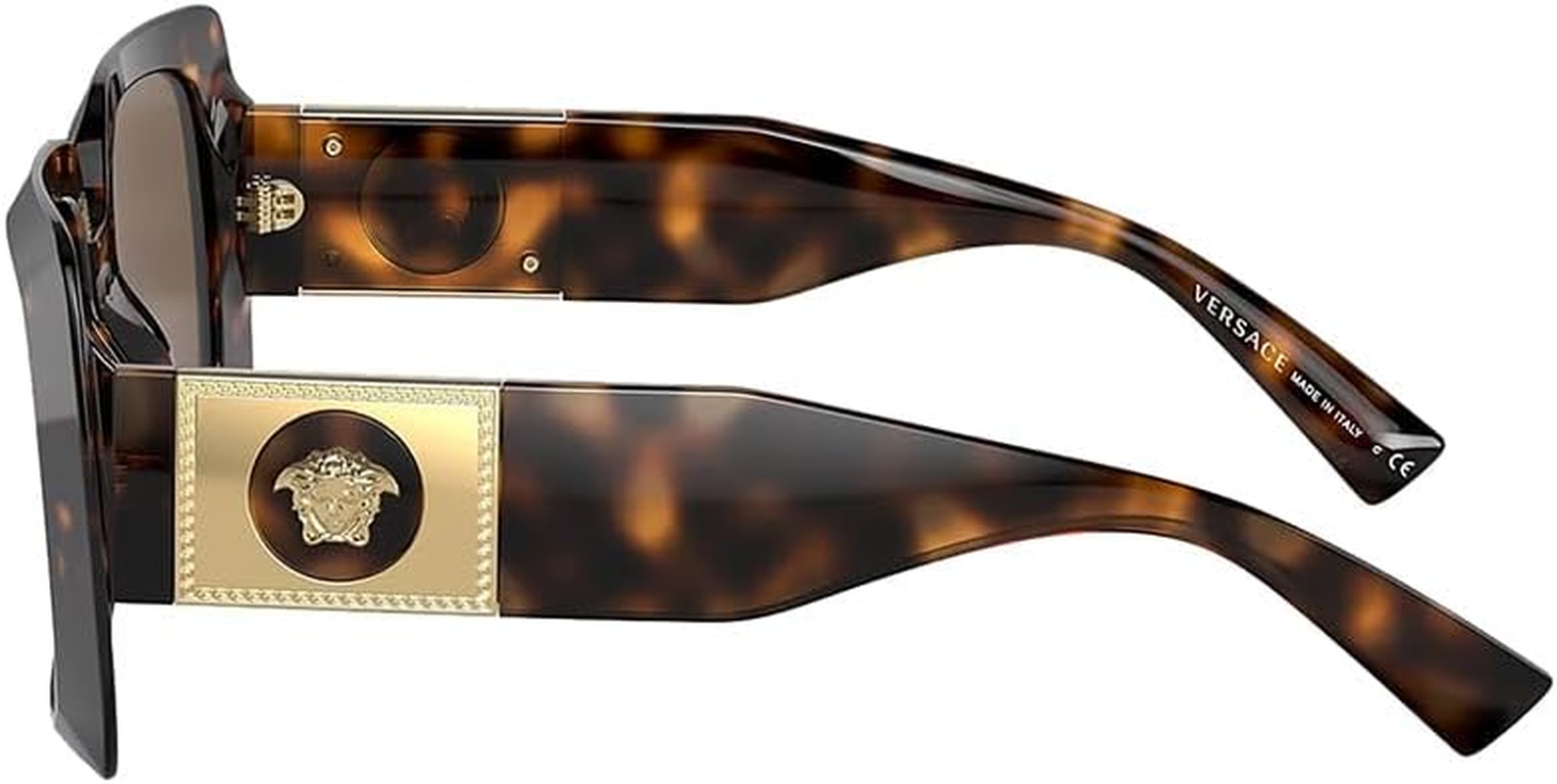 Versace Woman Sunglasses Havana Frame, Dark Brown Lenses, 54MM