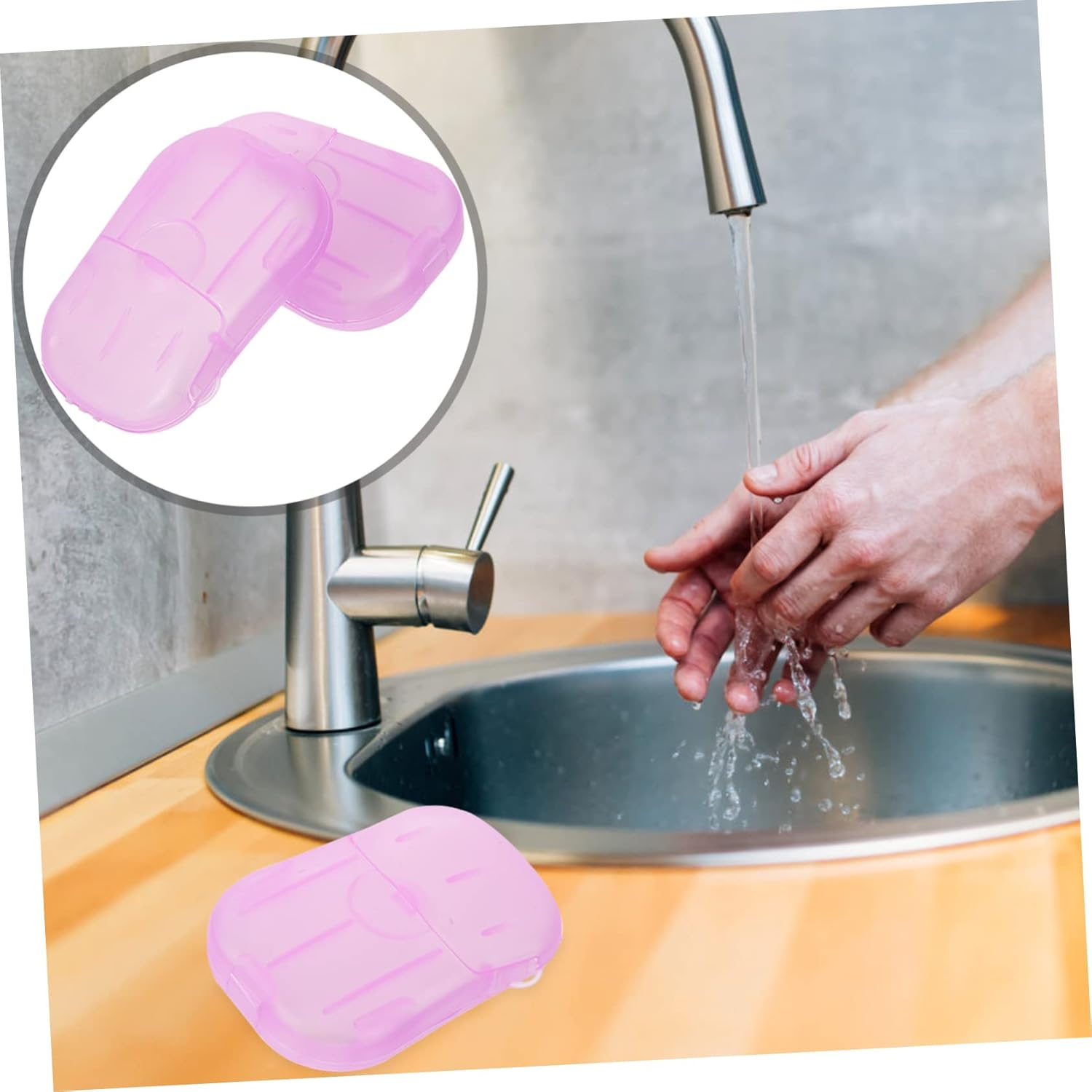 Alipis Pack Portable Travel Soap Sheets Hand Cleaning Soap Slices for Camping Hiking Business Trips image number 1
