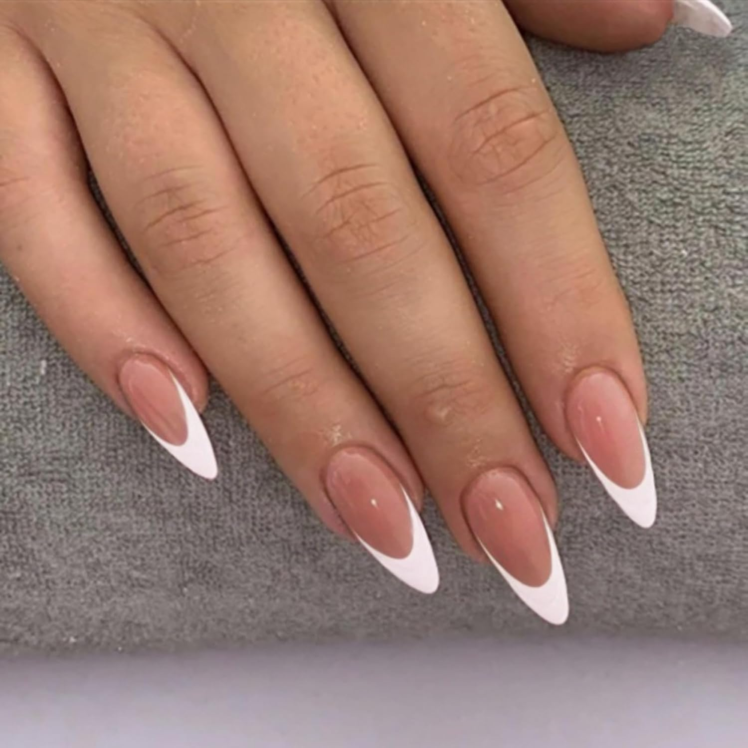 Press on Nails 24Pcs Reusable Acrylic French Full Cover False Nails W Nail Glue Women Girls Daily Decoration Nail Extension Easy DIY Black White Waves