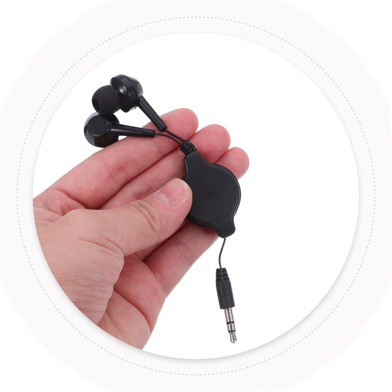 Kisangel 2Pcs Double-Pull Retractable Earphones Wired Earbuds Ear Earphones for Running Sport Headphones 5V Lightweight Design for Mobile and Laptop Use image number 6