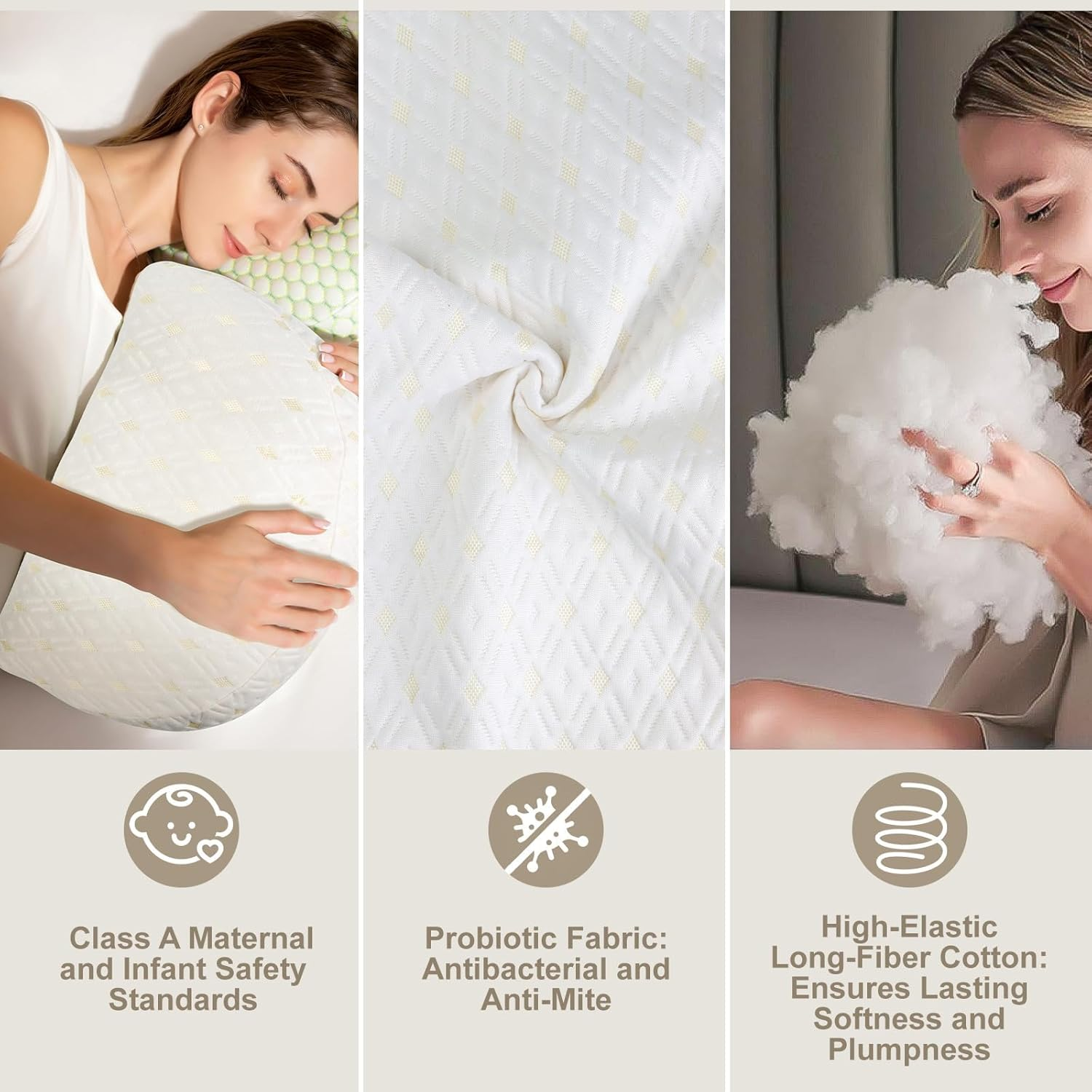 LEFAFA Pregnancy Pillows for Sleeping, Breathable Skin Friendly Maternity Pillow with Adjustable and Removable Cover, Support for Back, Legs, and Belly of Pregnant Women image number 4