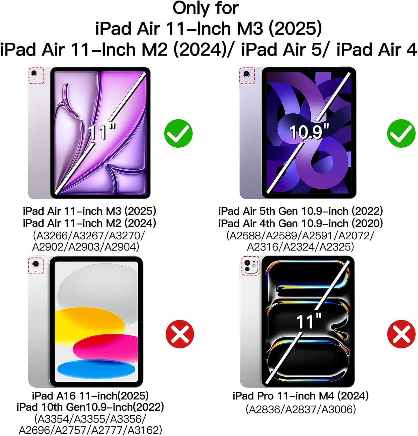 Jetech Rotating Case for Ipad Air 11-Inch M3/M2 (2025/2024), Ipad Air 5/4 (2022/2020 5Th/4Th Generation 10.9-Inch), 360 Degree Rotation Protective Stand Cover Clear Back, Auto Wake/Sleep (Purple)