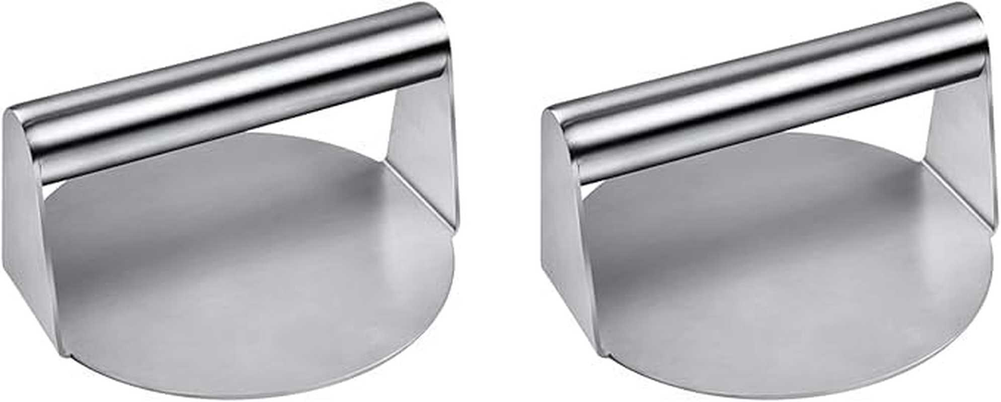 Stainless Steel Burger Press, 2 Pack 5.5 Inch round Smasher, Non-Stick Smooth Hamburger Press Flat Bottom，For Griddle, Grill Press for Burger, Beef Patties, Sausage, Bacon image number 5