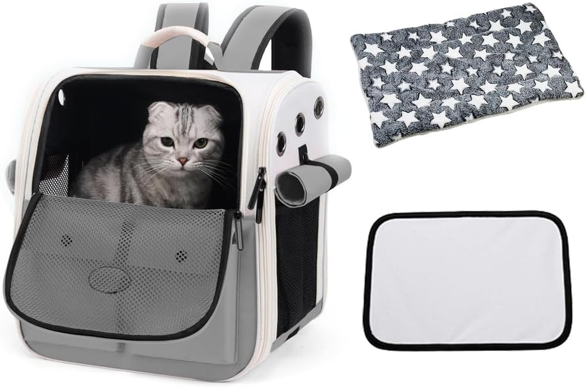 Pet Backpack Carrier for Cats, Small Pets Dogs Rabbit up to 16 Pounds, with Soft Cushion Collapsible Breathable Ventilated Design,Safety Straps, Backpack Designed for Travel, Hiking, Walking image number 1