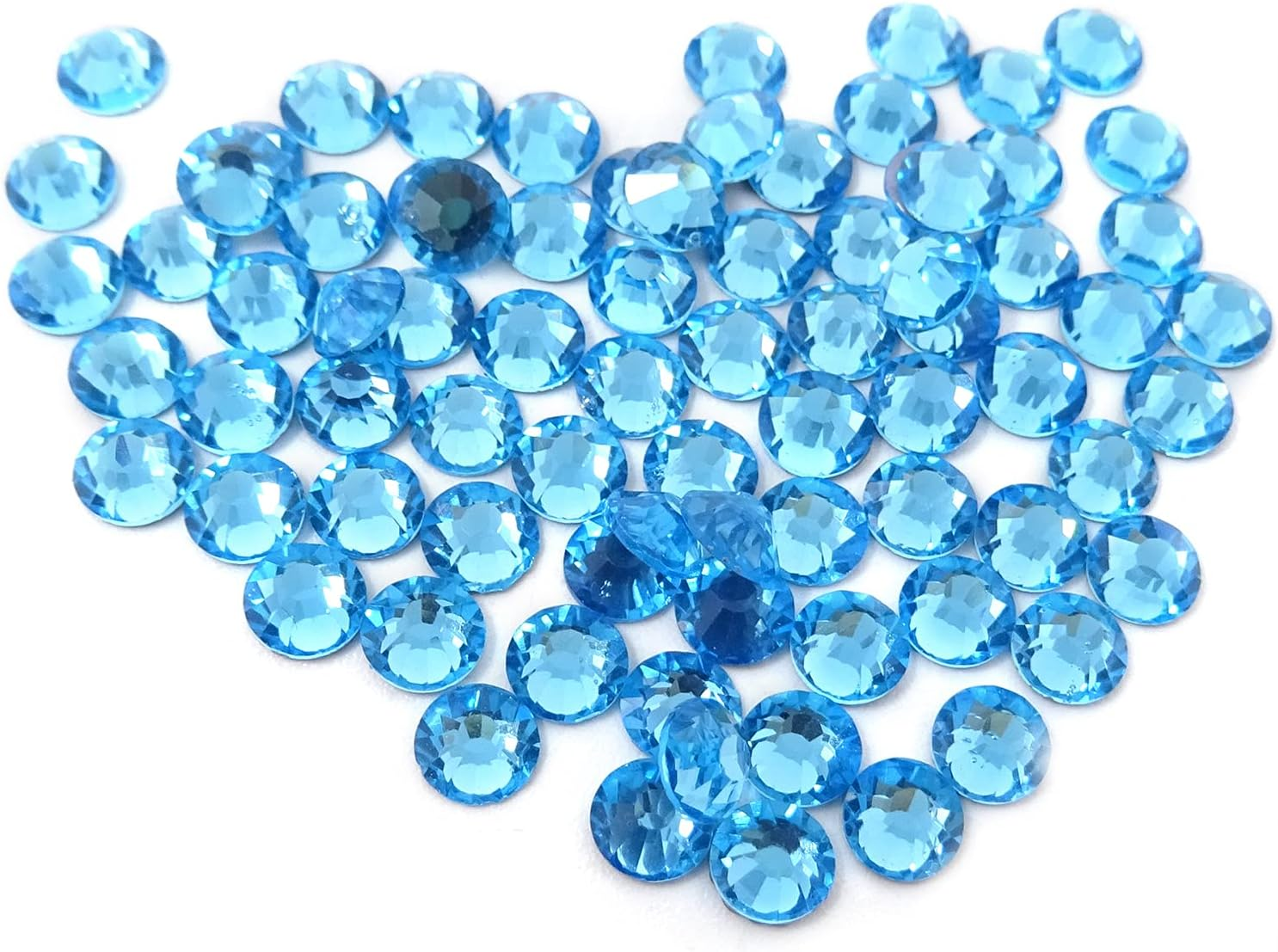 Honbay 1440 Pieces SS20 5Mm Hotfix Rhinestones Sparkly Flatback Rhinestones round Crystal Gems (Light Blue) - Gold image number 4