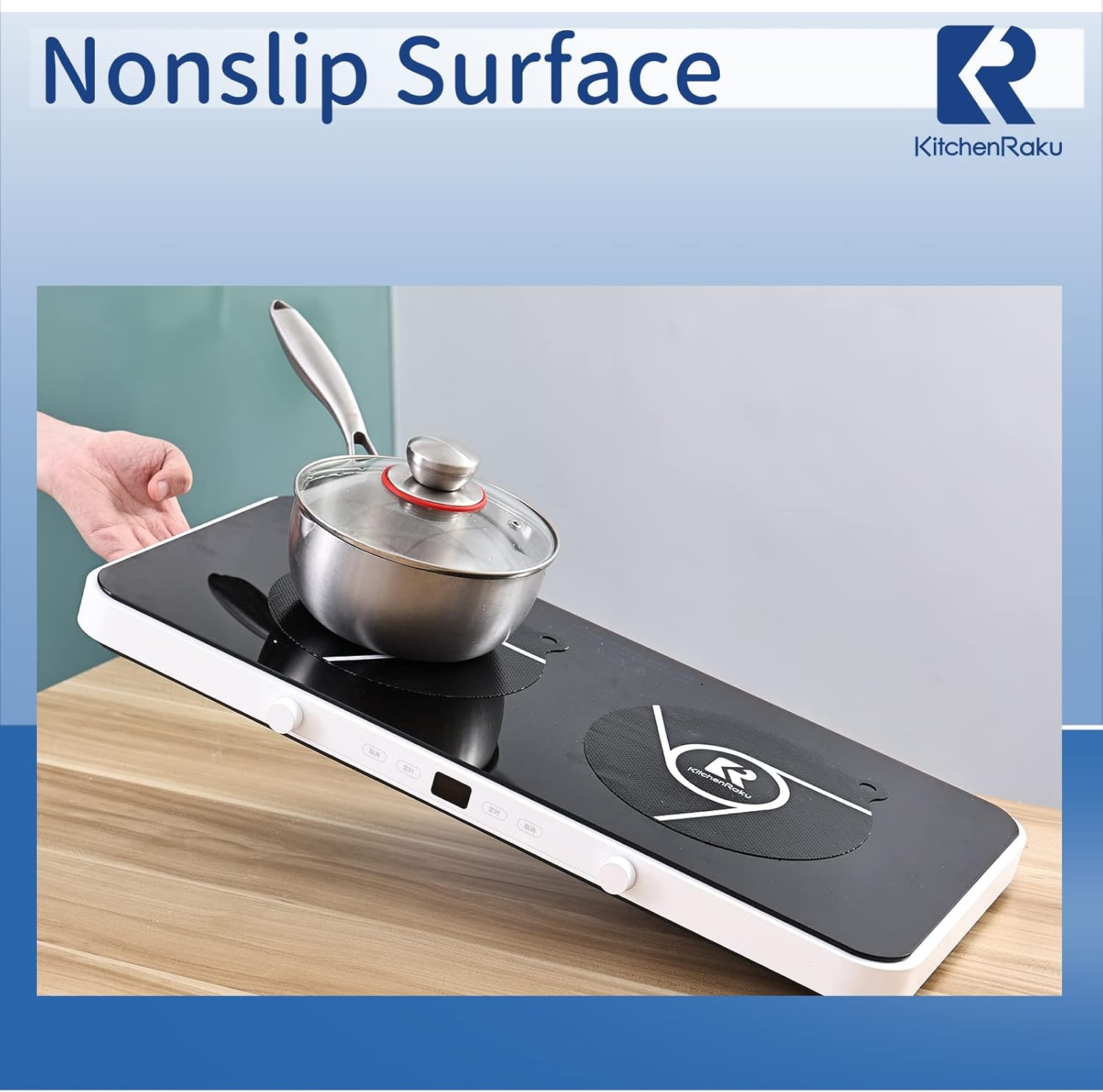 2 PCS Induction Cooktop Mat - Induction Hob Protector- (Magnetic) Cooktop Scratch Protector - for Induction Stove ,Multifunctional Silicone Mats - for Air Fryer Liners by Kitchenraku (20Cm, Black) image number 6