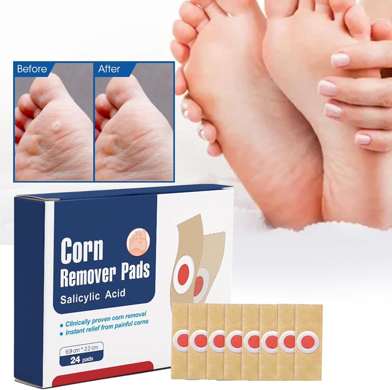 Callus Pads | Heel Callus Remover | Blister Removal Patches With, Foot Care Plaster for Corns, Callus, or Plantar image number 6