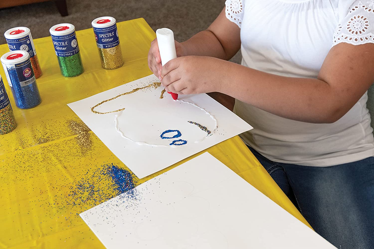 Pacon Spectra Glitter Sparkling Crystals, Clear, 4-Ounce Jar (91830) image number 4