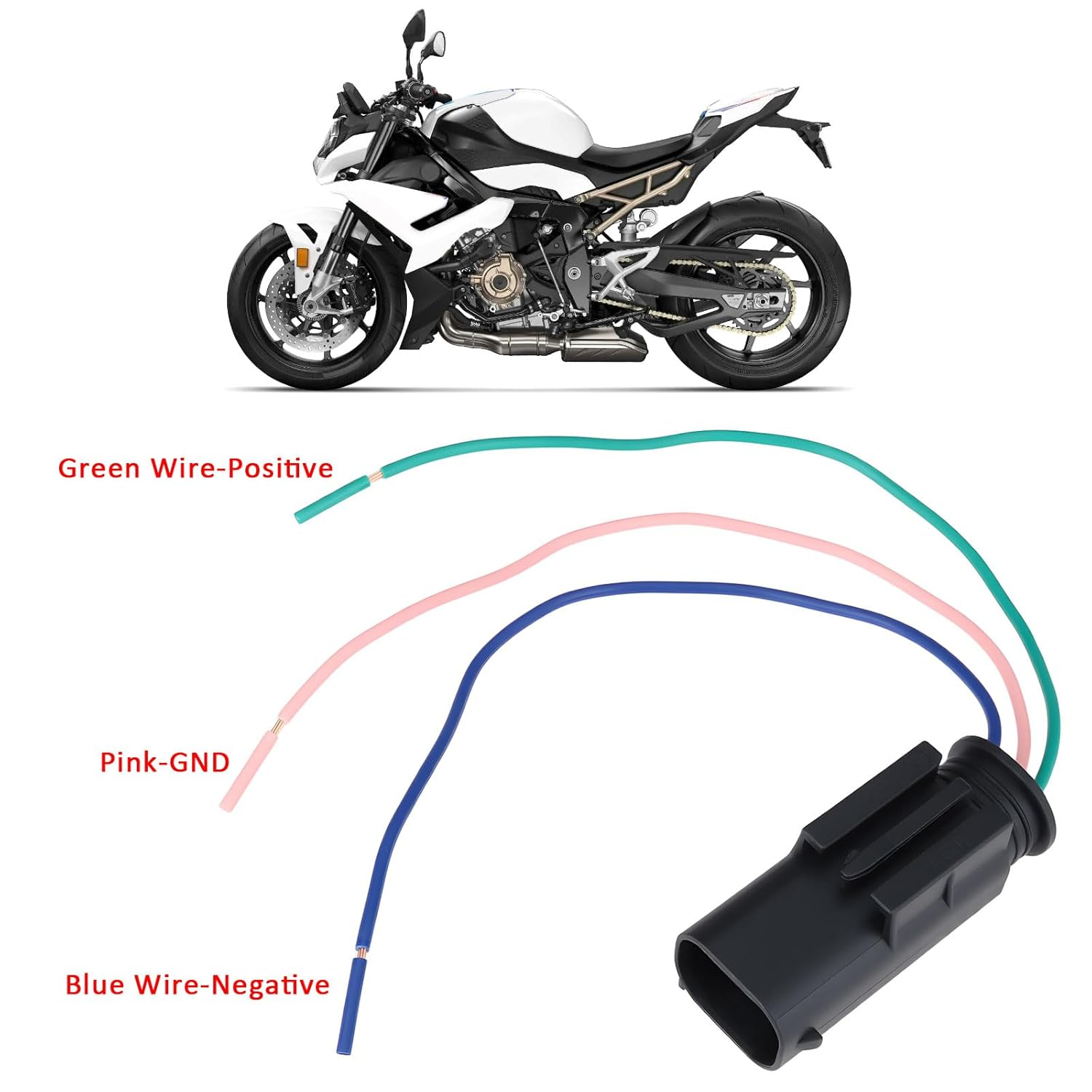 YINETTECH 2Pcs 12V Navigation Additional Device Adapter Plug Cable Compatible with BMW S1000R S1000RR S1000XR image number 3