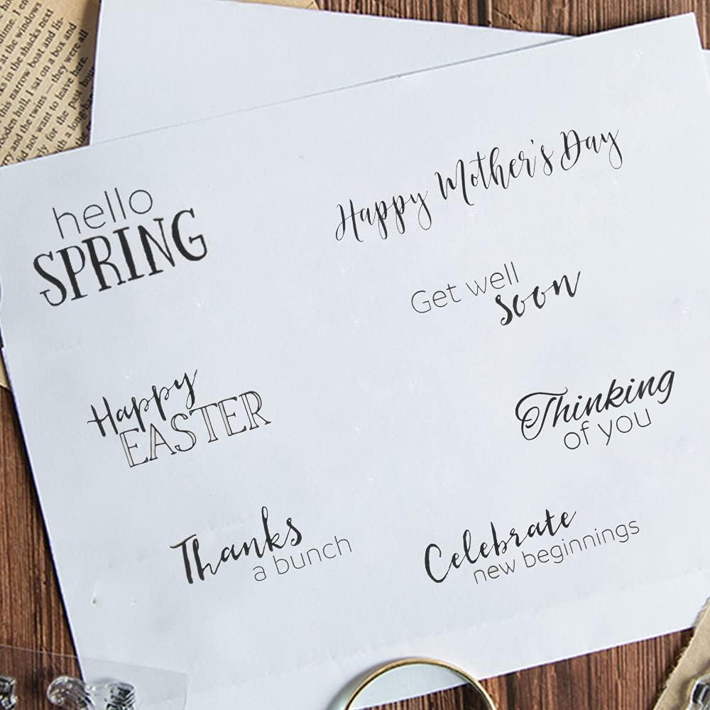 Blessing Greeting Words Stamps Mother'S Day Easter Clear Stamps for Card Making Decoration DIY Scrapbooking, Spring Words Easter Thanks Silicone Transparent Seal Stamp for Embossing Album Decor Craft image number 3