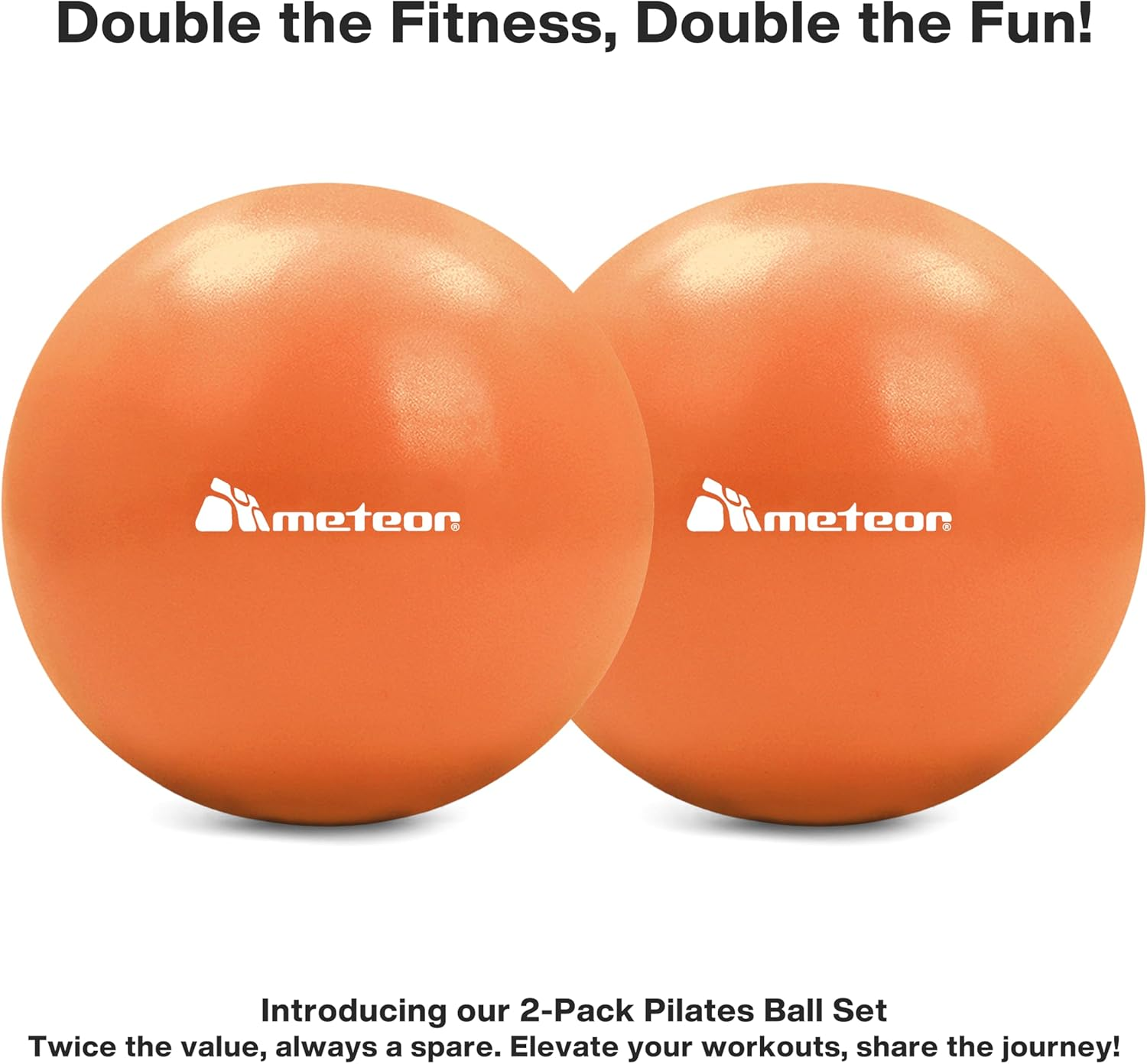 Meteor 2Pcs Mini Pilates Ball (25Cm) - Small Swiss Ball, Exercise Ball, Fitness Ball, Barre Ball - Ideal for Yoga, Pilates, Therapy & Relaxation image number 5