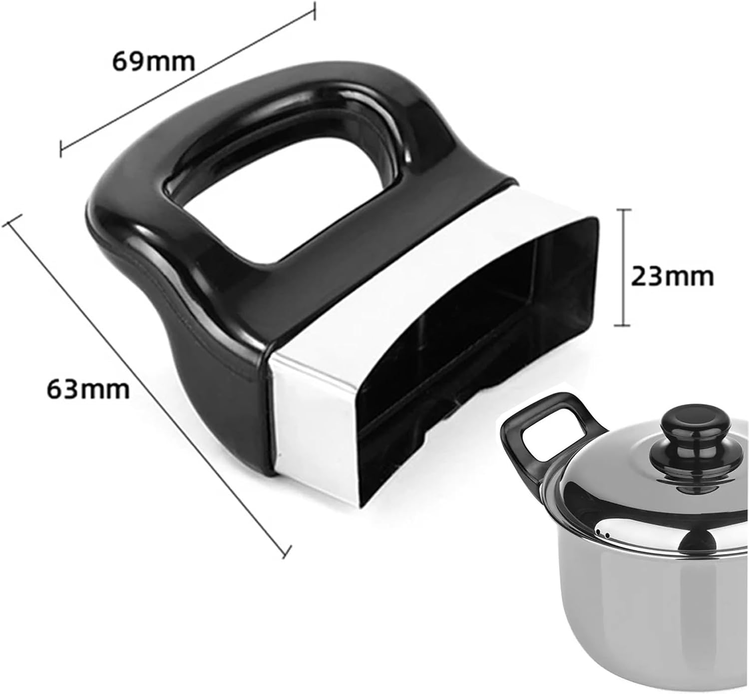 XMANX 4PCS Replacement Short Pot Side Handle, Two-Hole Pot Short Side Handle, Metal Pressure Pan Handle Ear Replacement Universal Pan Side Handle for Home Kitchen Cookware image number 1